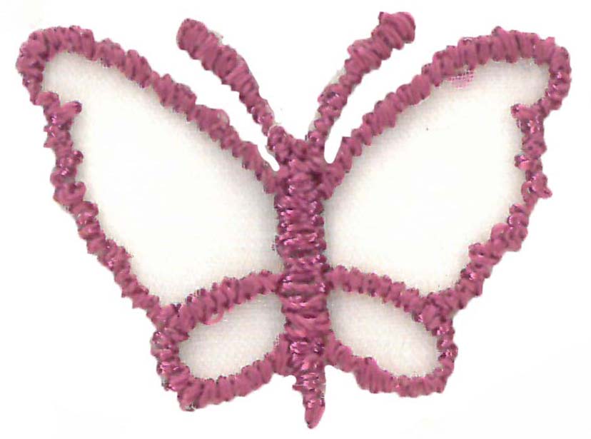 Deep Rose Butterfly Applique - M1