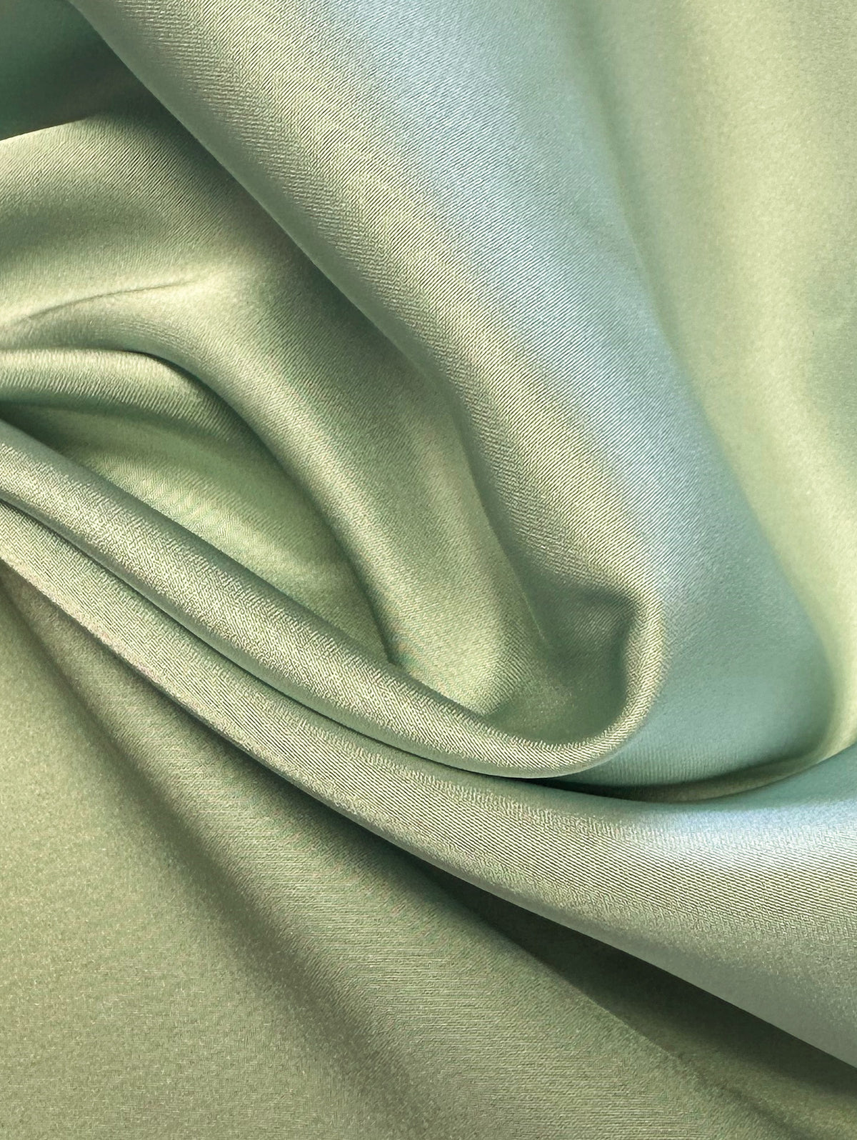 Mint Green Polyester Satin - Hubris