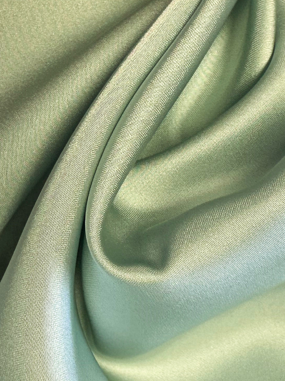 Mint Green Polyester Satin - Hubris