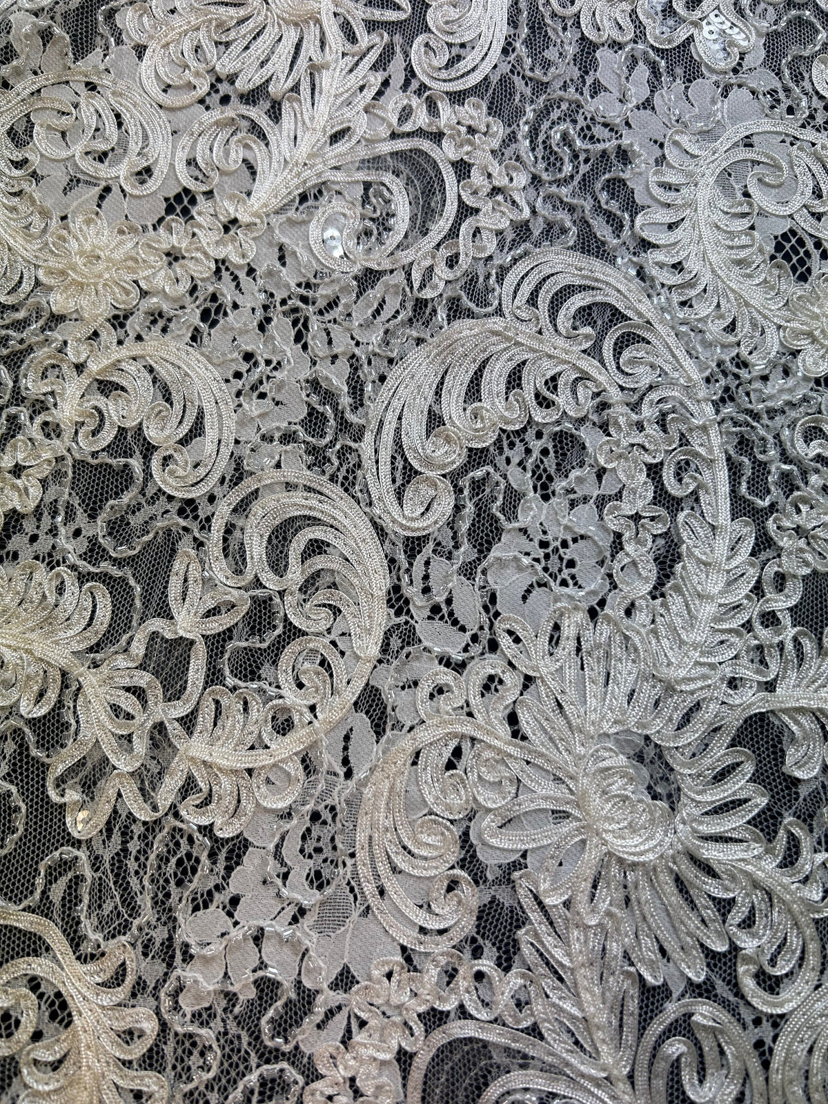 Ivory Beaded Lace - Miriam