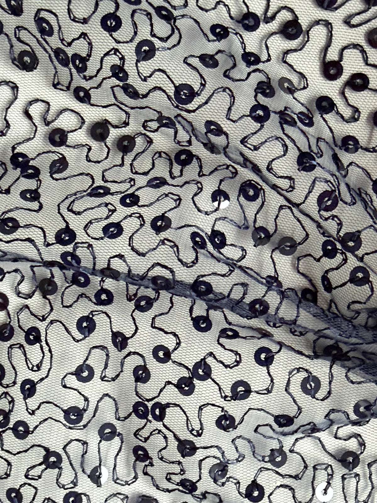 Navy Embroidered Sequin Tulle – EB3001