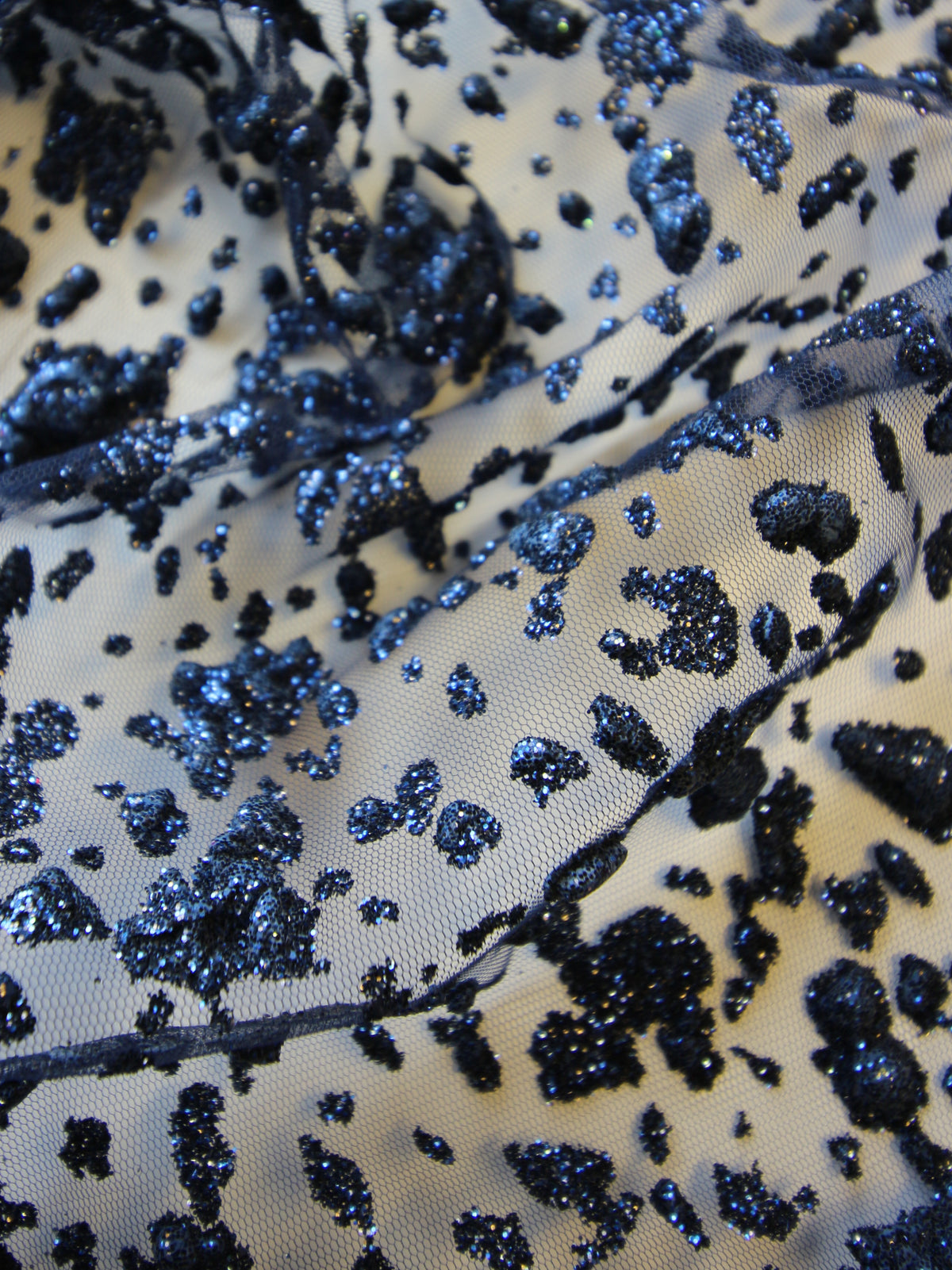 Navy Glitter Puff Lace - Razzle Dazzle
