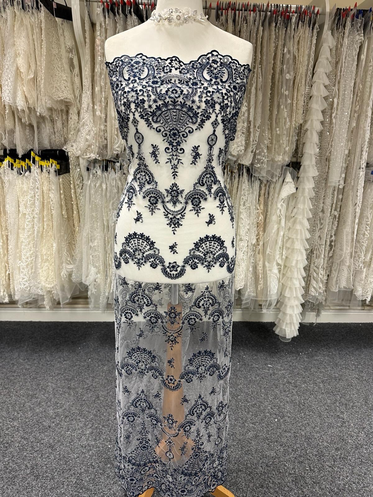 Navy Sequin Lace - Ruby
