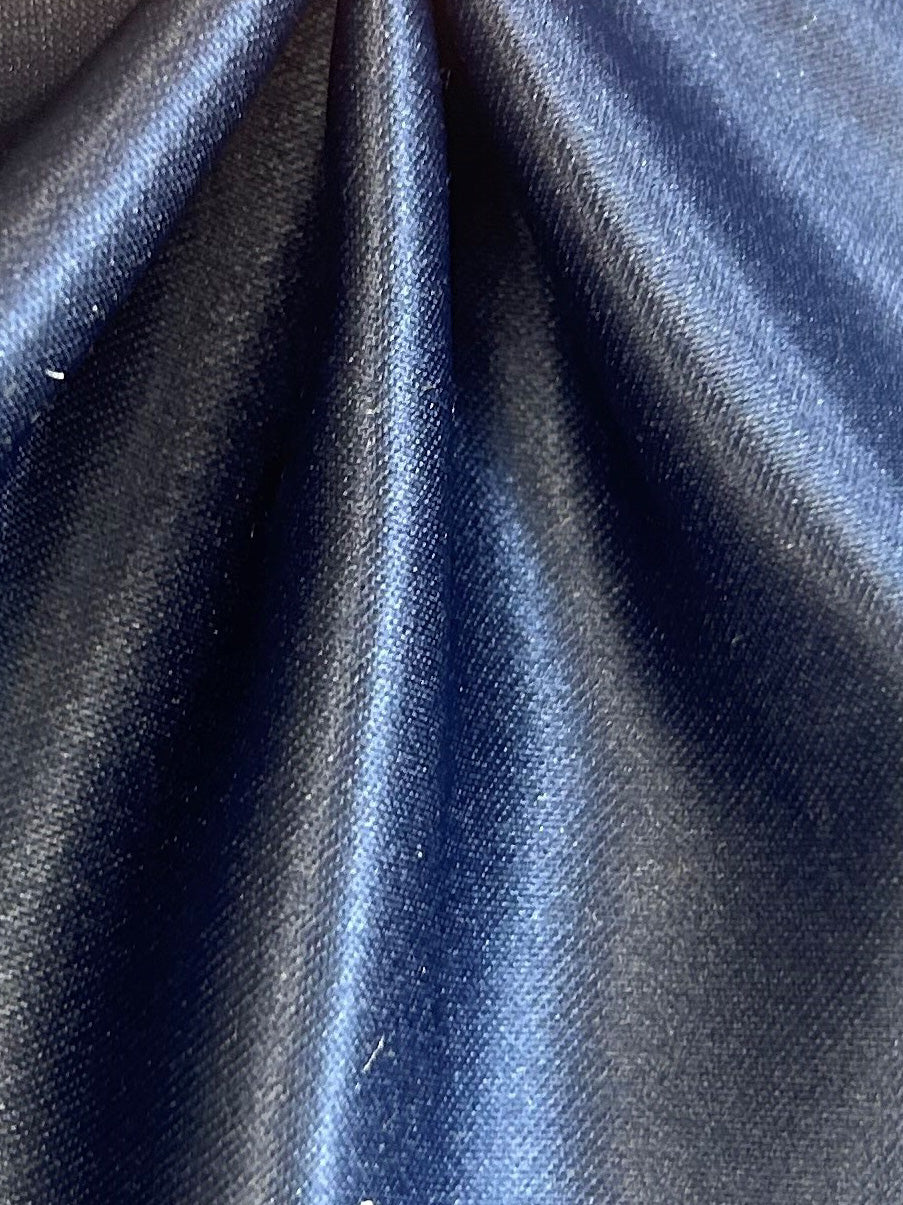 Navy Polyester Satin - Majestic