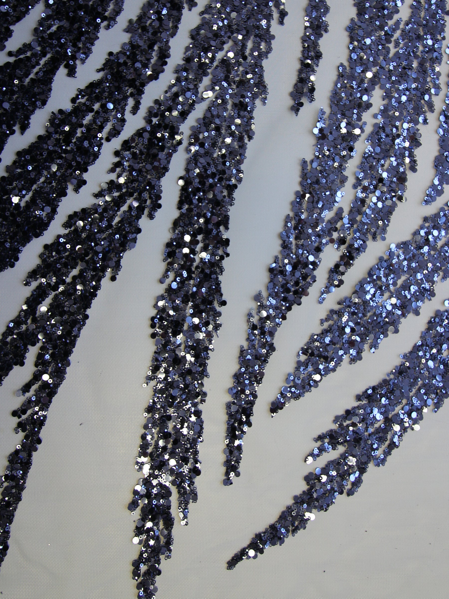 Navy Sequin Glitter Lace - Divine