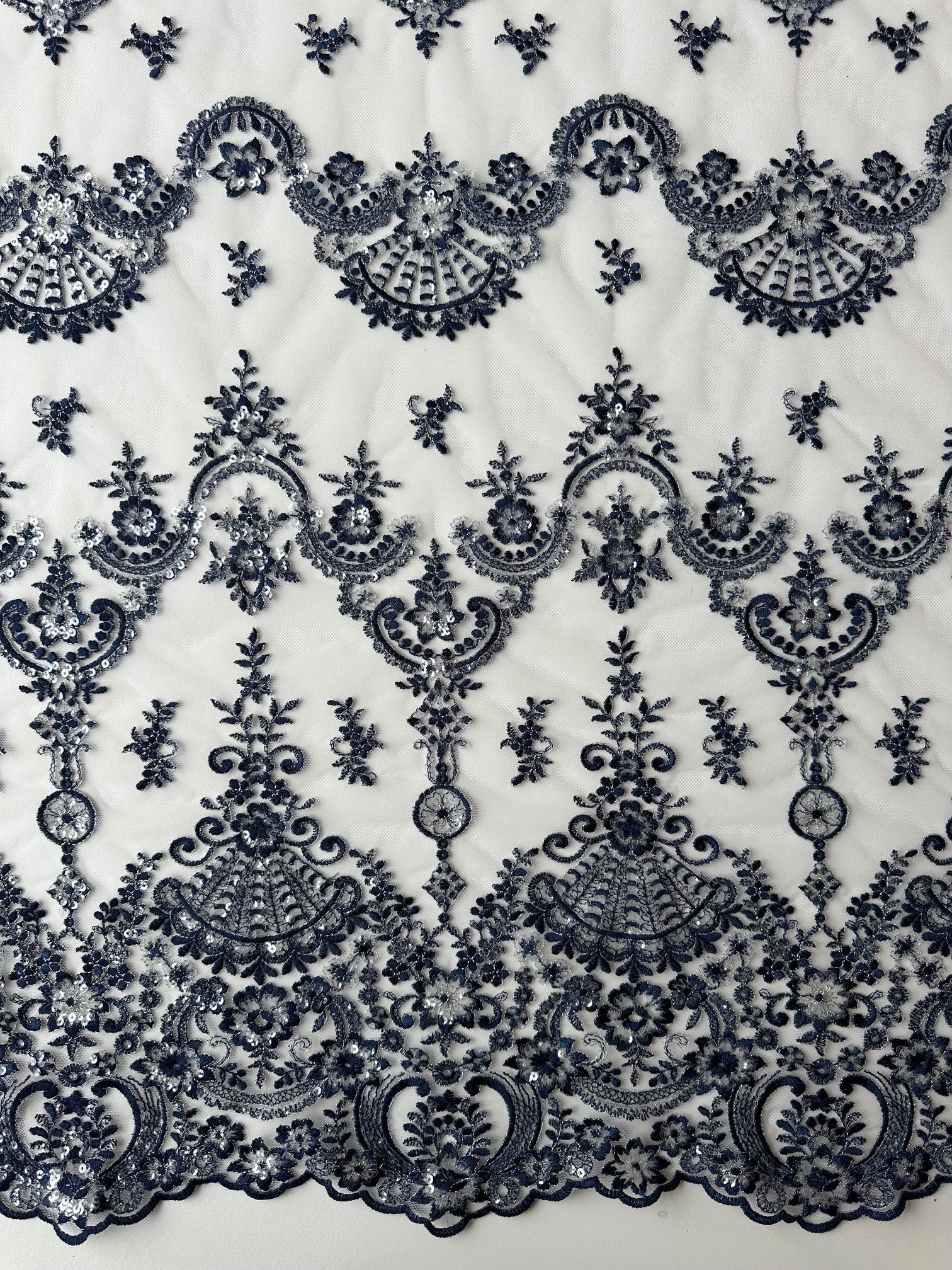 Navy Sequin Lace - Ruby