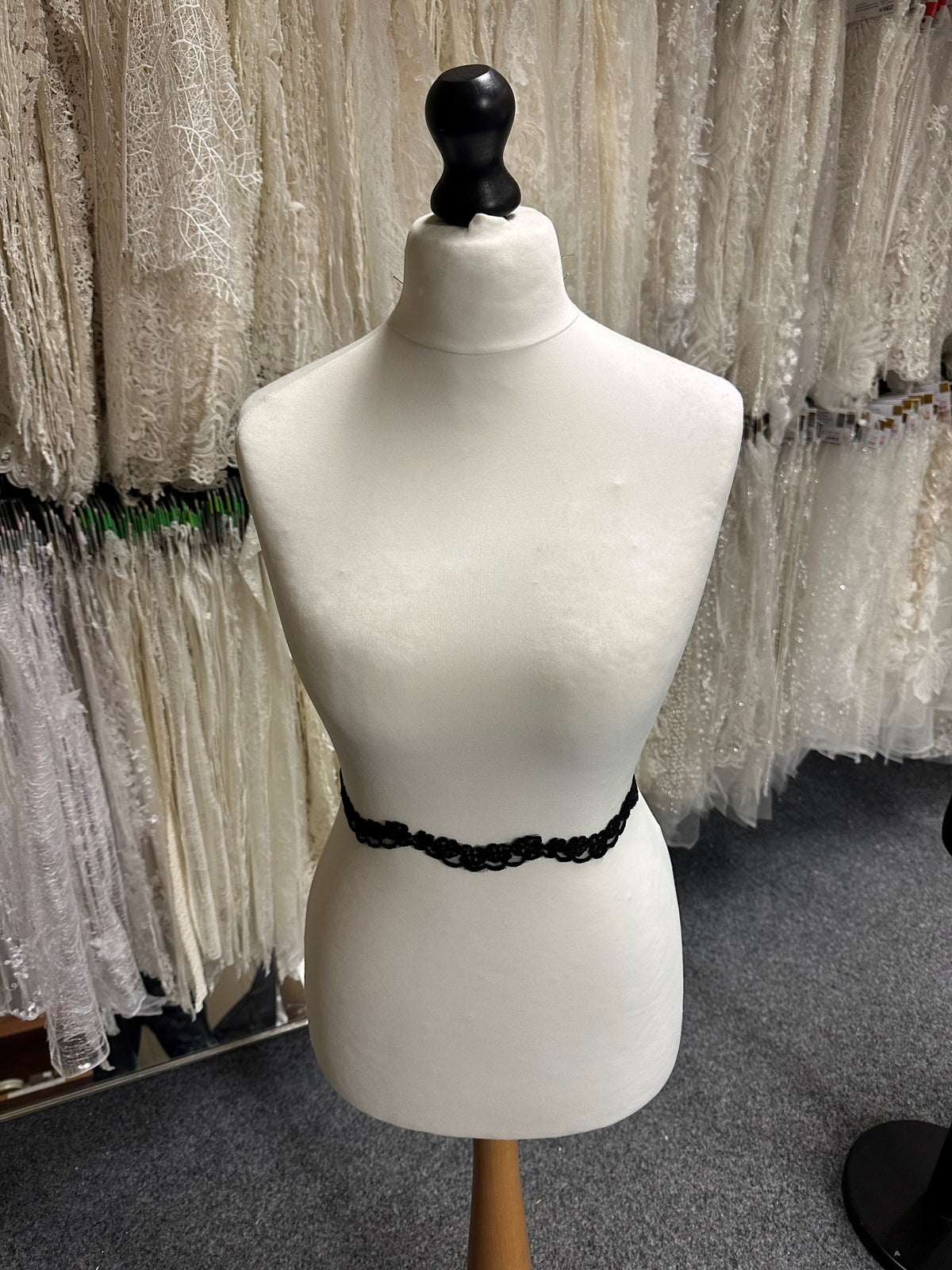 Black Corded Lace Trim - Nightfall