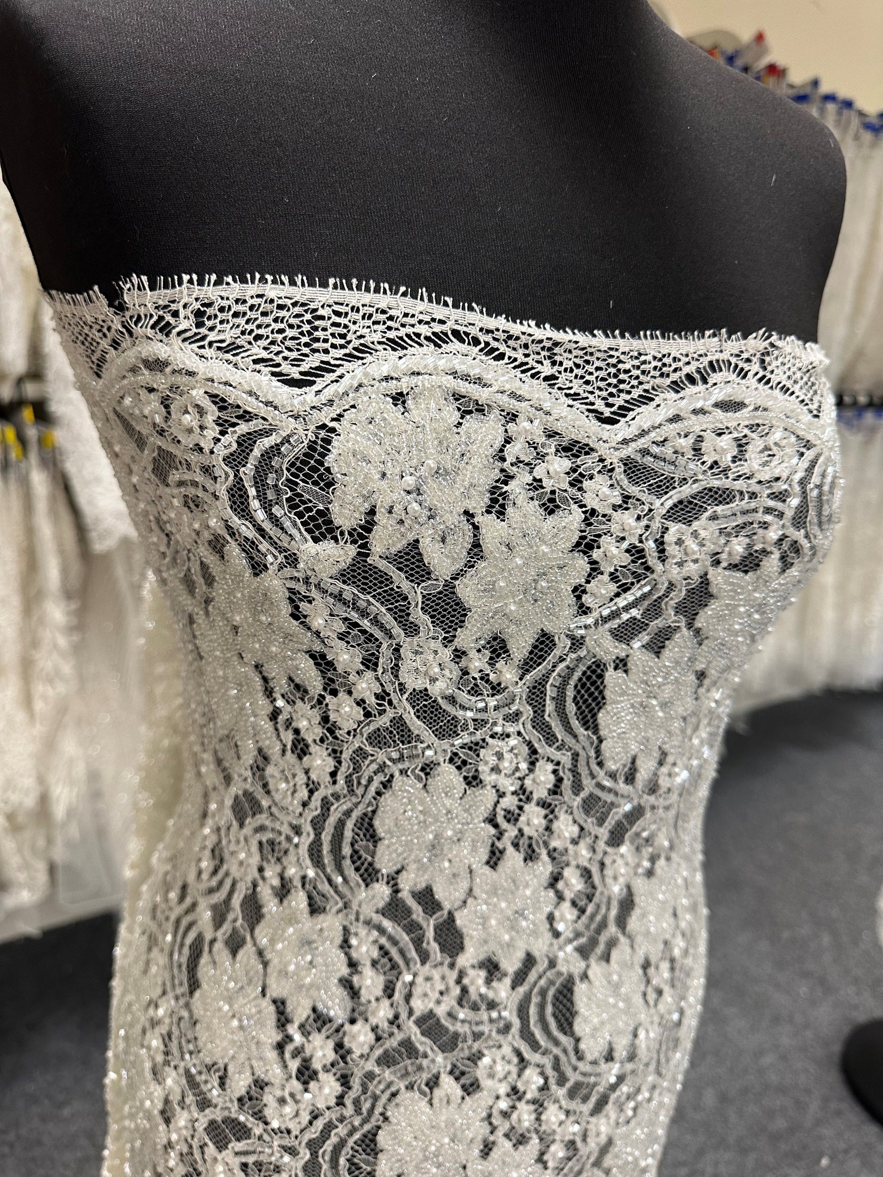 Ivory Beaded Chantilly Lace - Ophelia