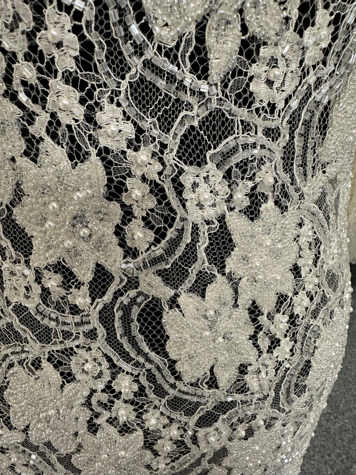 Ivory Beaded Chantilly Lace - Ophelia