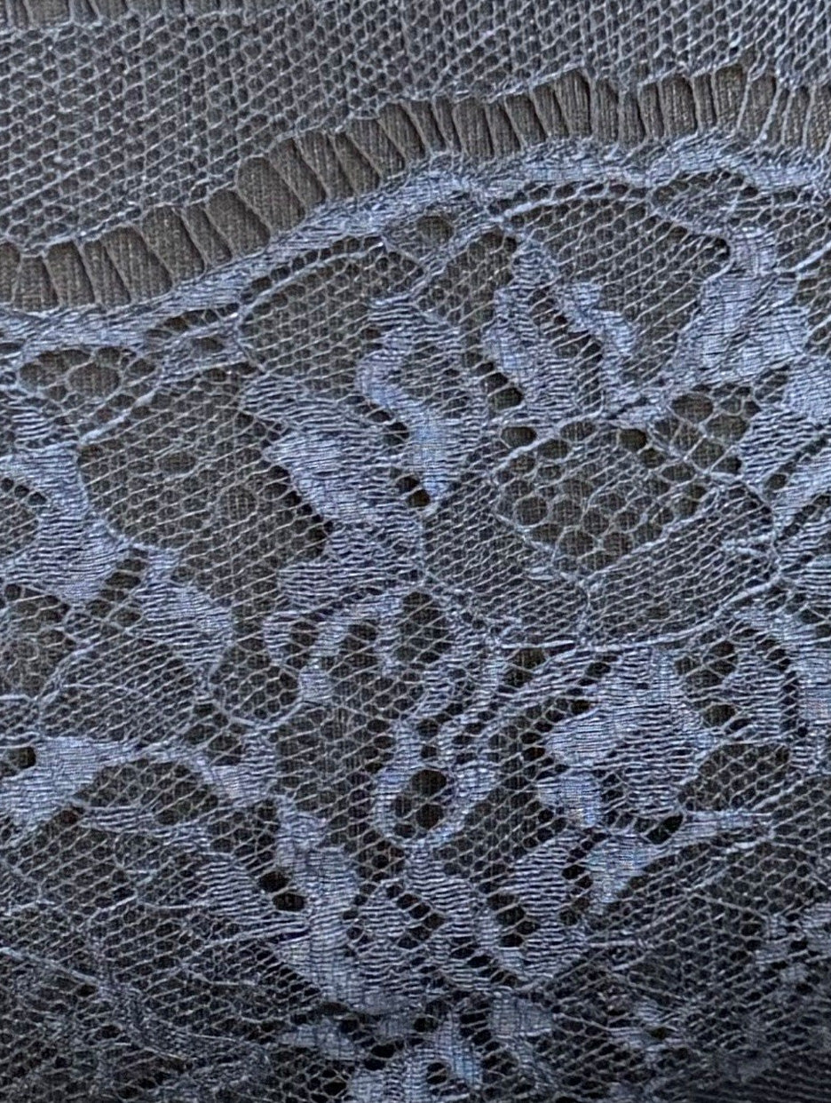Navy Blue 100% Silk Italian Lace - P272