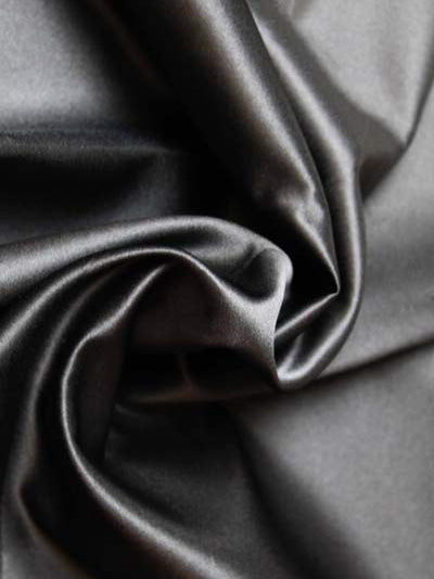 Black Polyester Lightweight Duchess Satin - P44