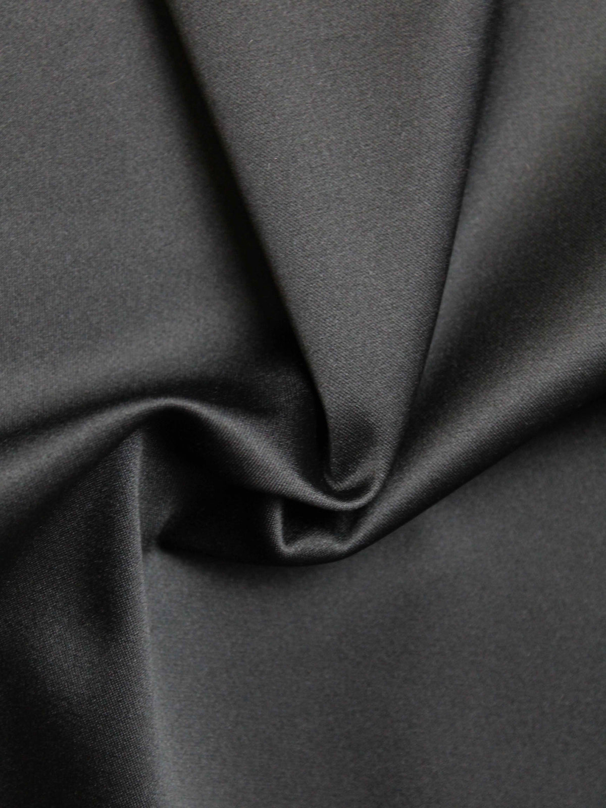 Black Polyester Lycra Duchess Satin - P83