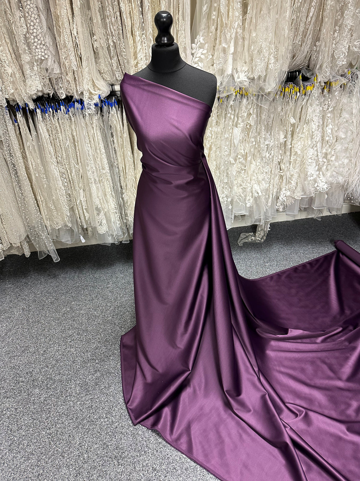 Plum Polyester Lycra Duchess Satin - P83