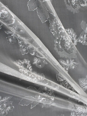 Ivory Printed Silk Organza - PR2005