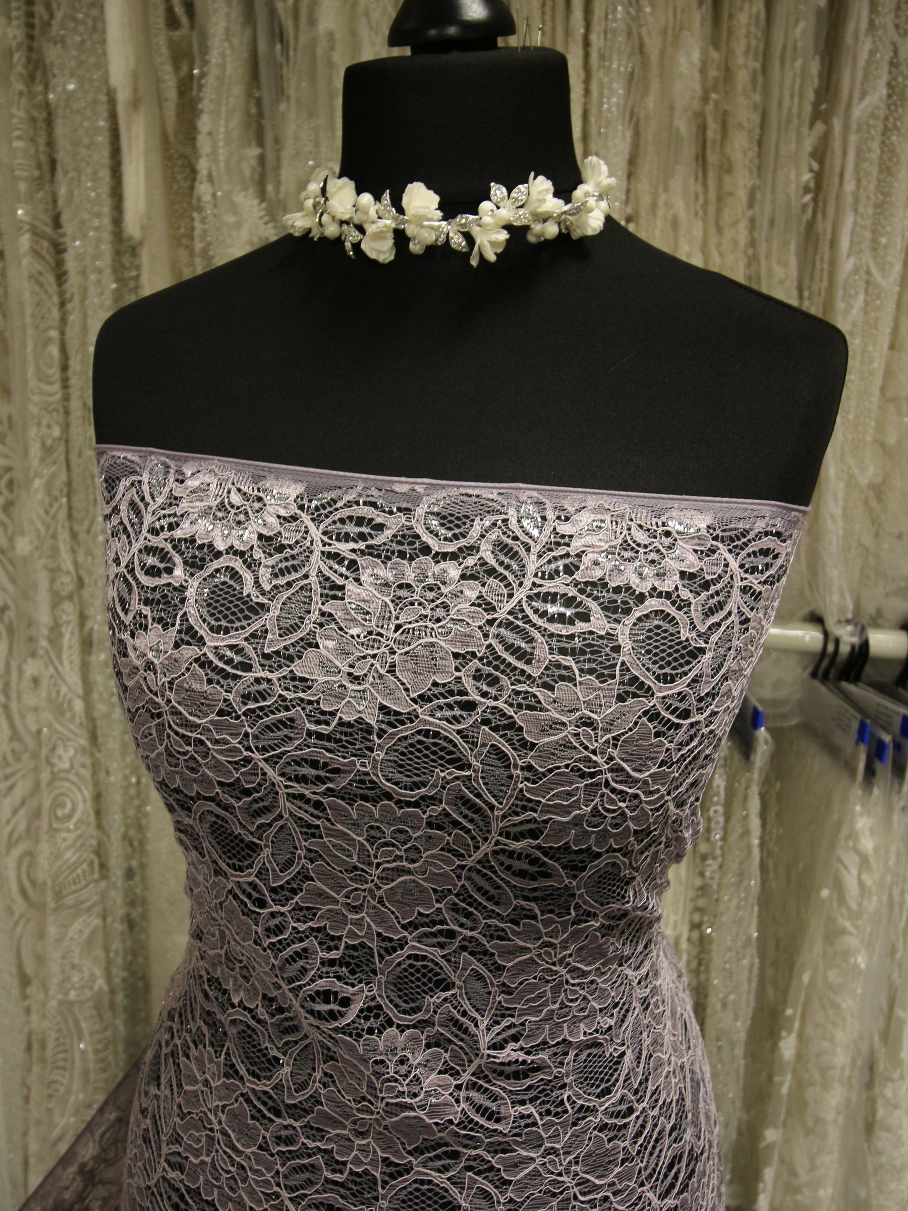 Pewter Grey Raschel Lace - Ezra