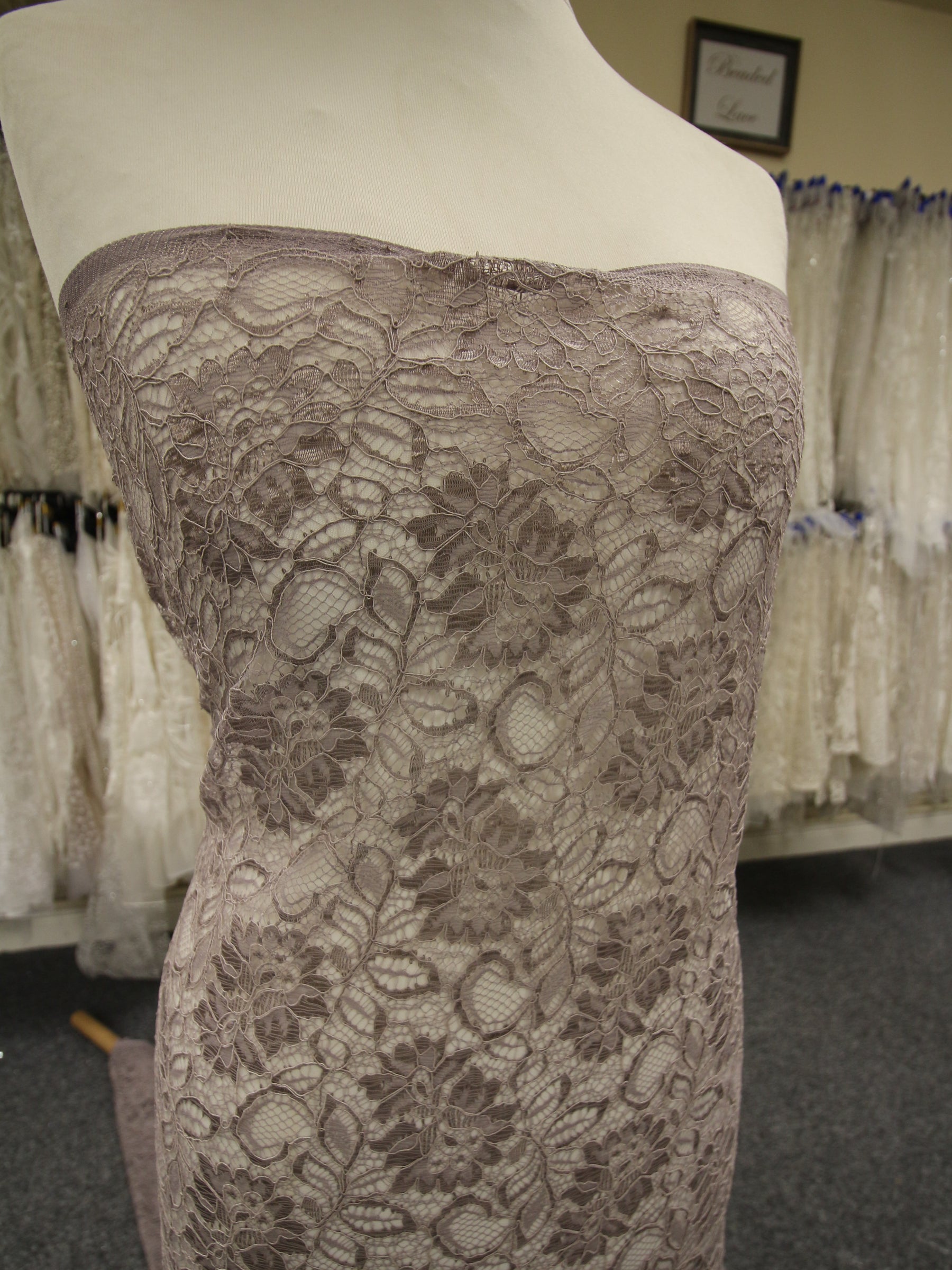 Pewter Grey Corded Lace - Sinead