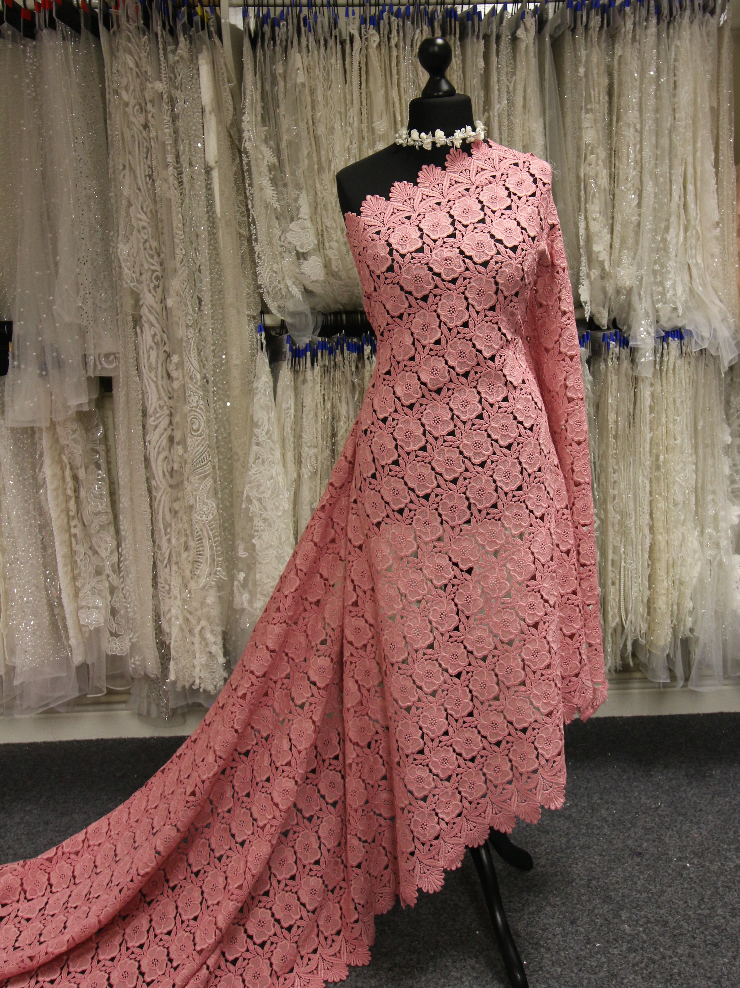 Pink Guipure Lace