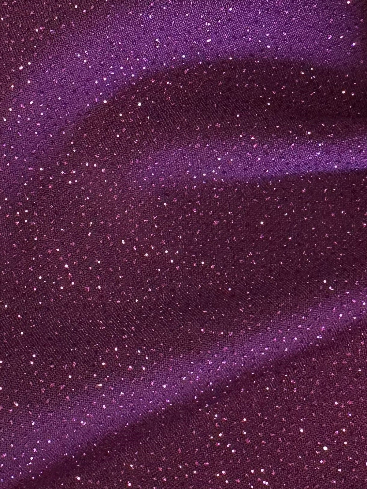Plum Glitter Jersey Fabric - Dazzle