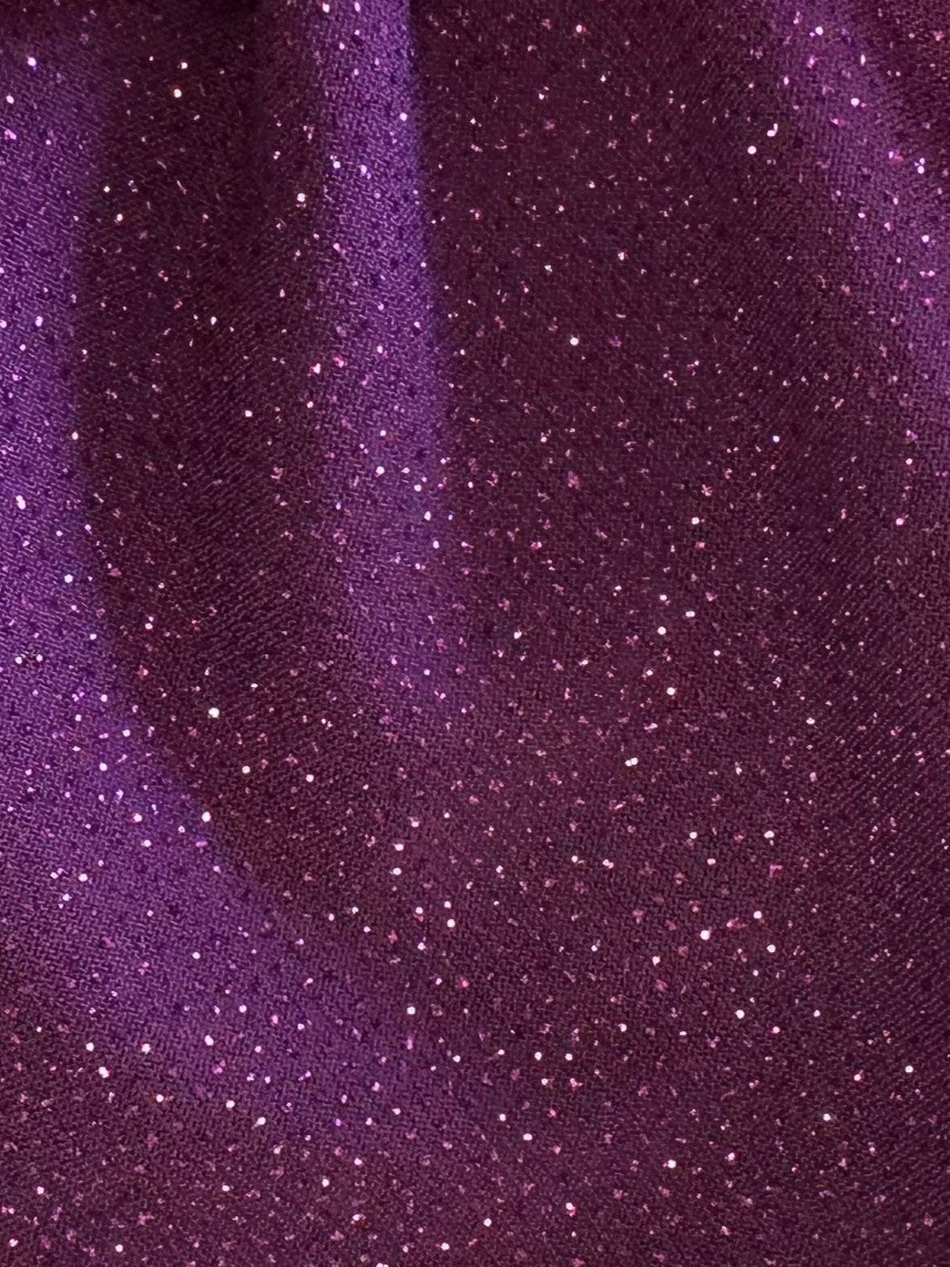 Plum Glitter Jersey Fabric - Dazzle