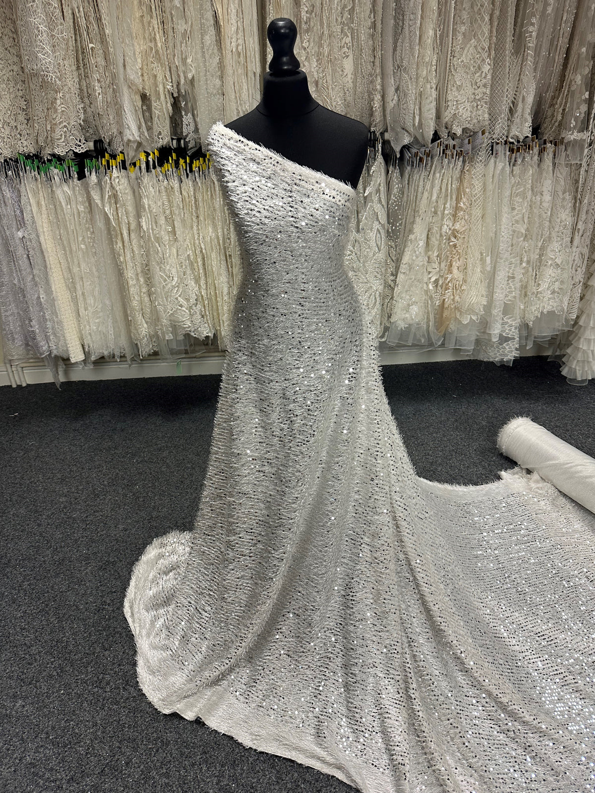 Silver Glamour Fabric - Ravine