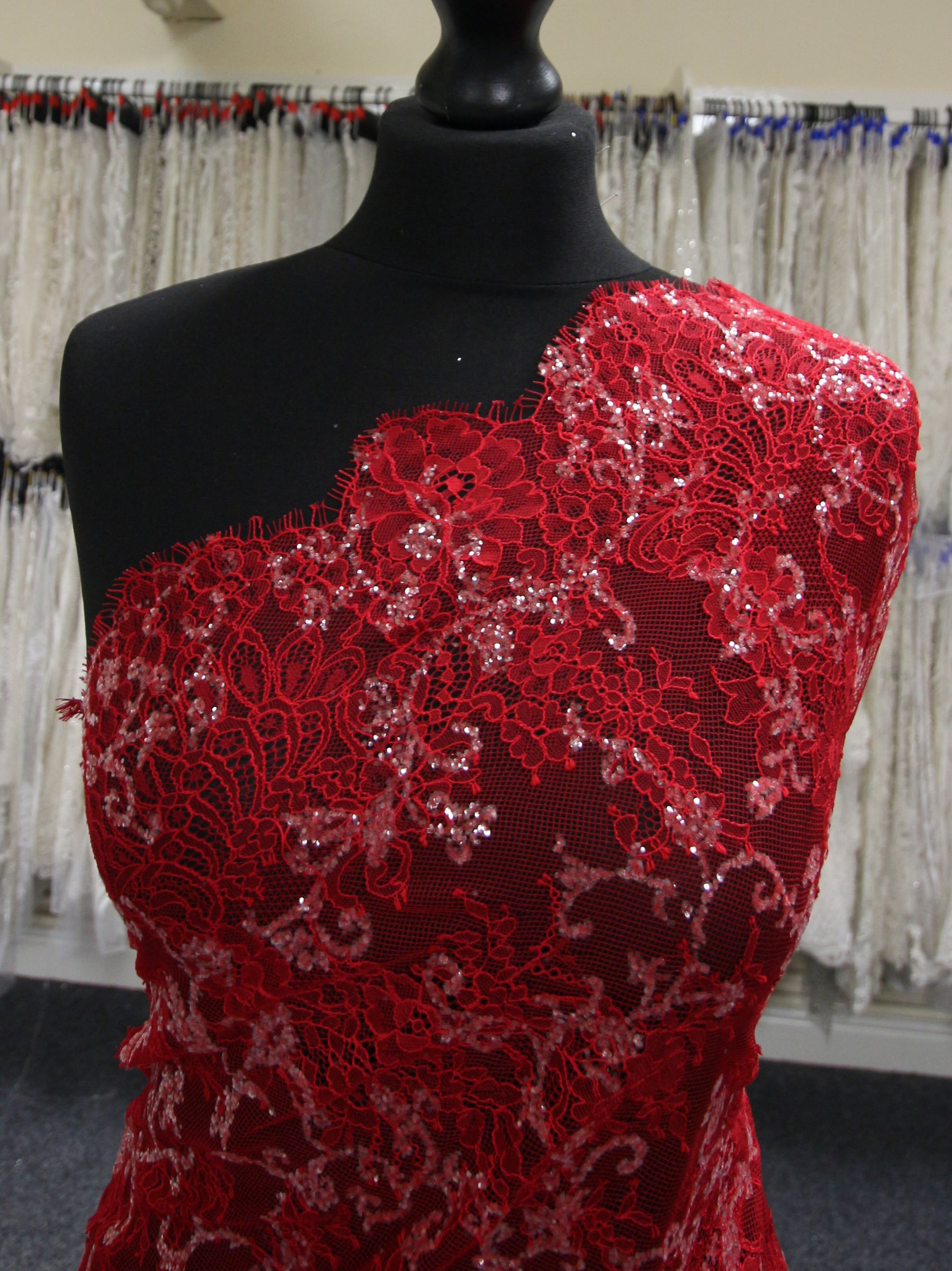 Red Raschel Lace - Honor