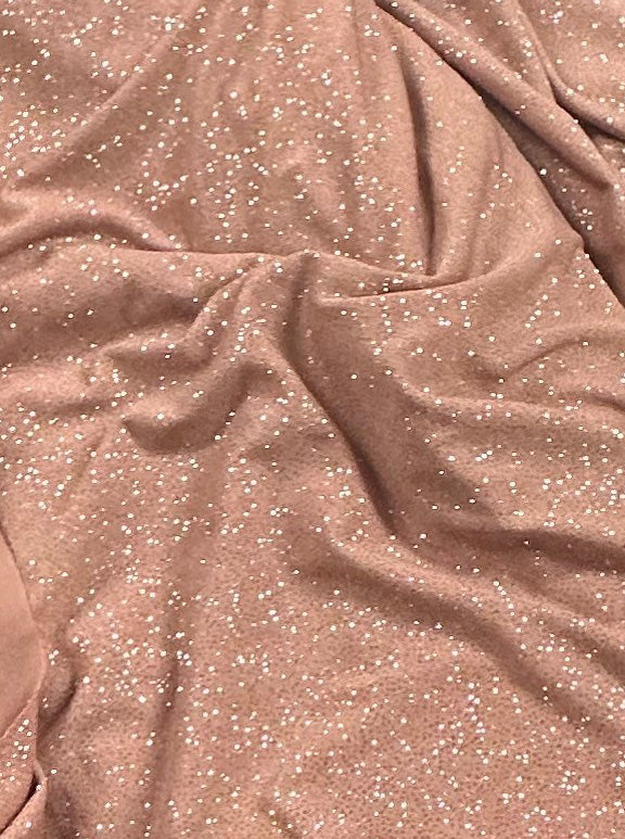 Rose Gold Glitter Jersey Fabric - Daredevil