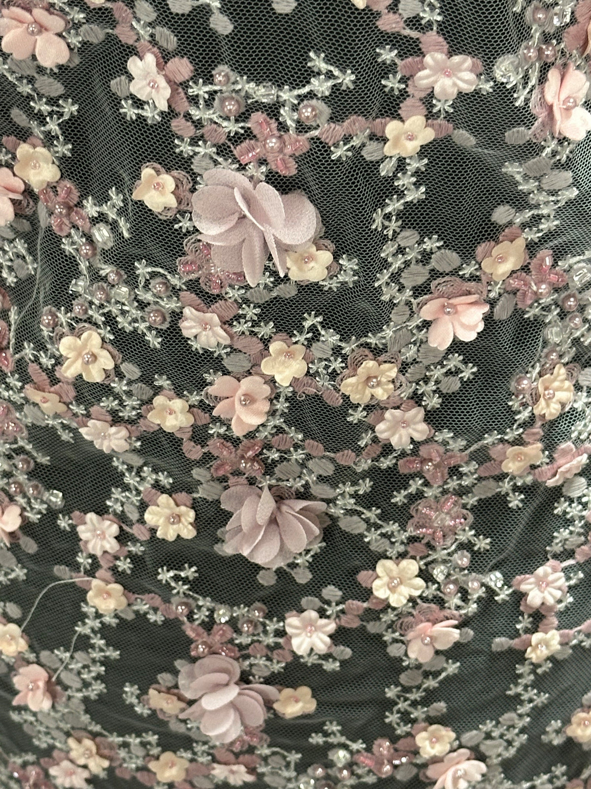 Pink 3D Embroidered Lace - Savinder