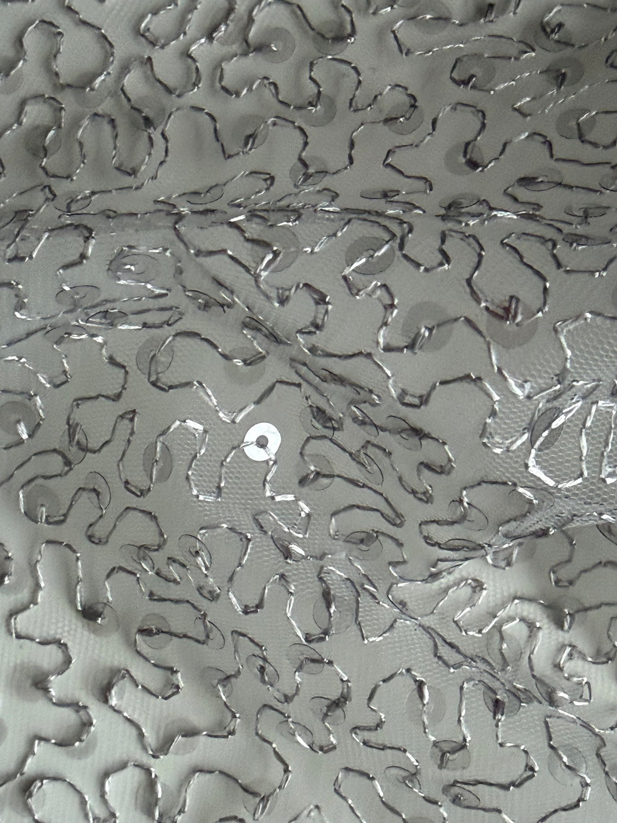 Silver Embroidered Sequin Tulle – EB3001