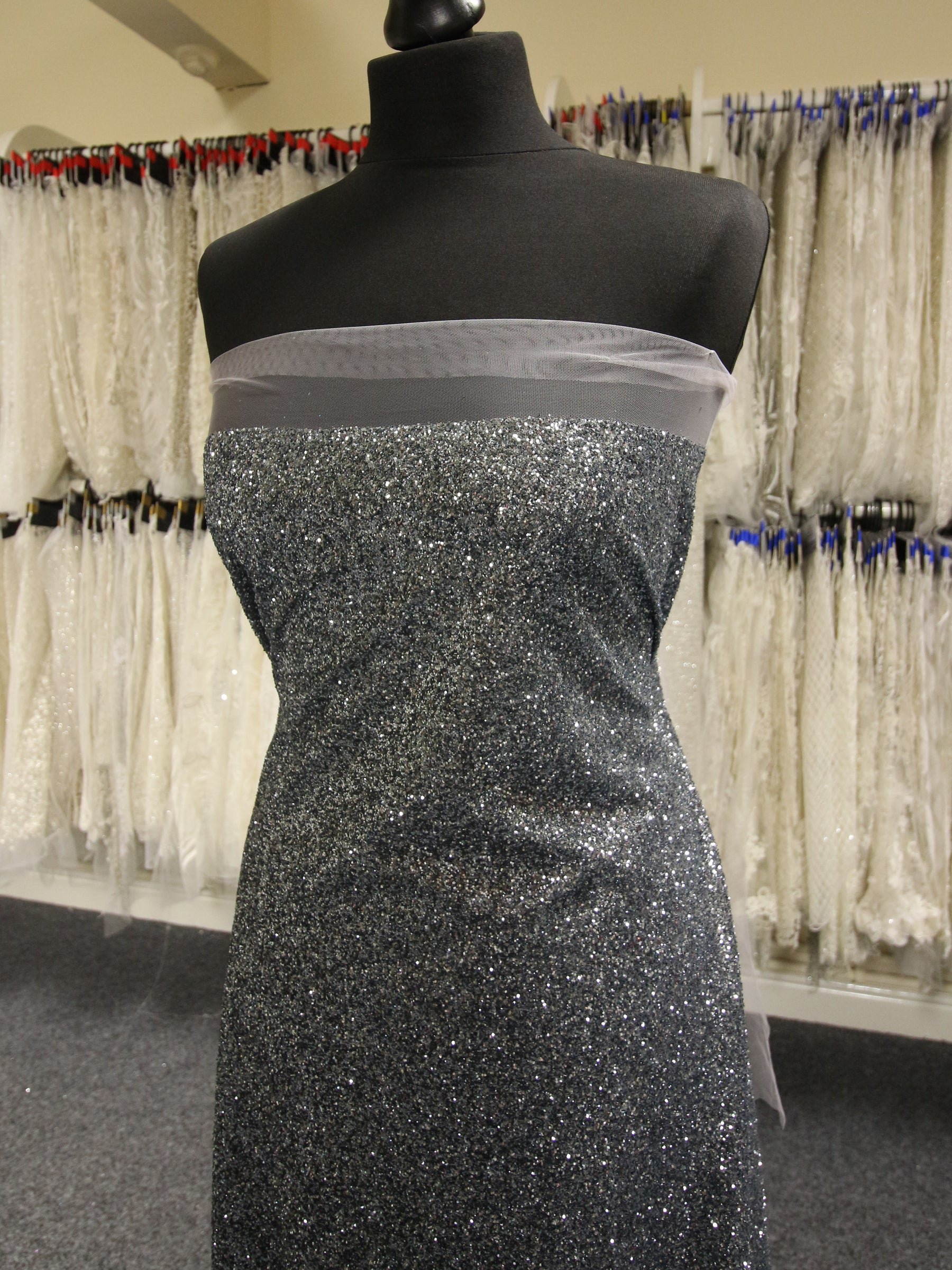 Silver Glitter Tulle (140cm/ 55") - Epic