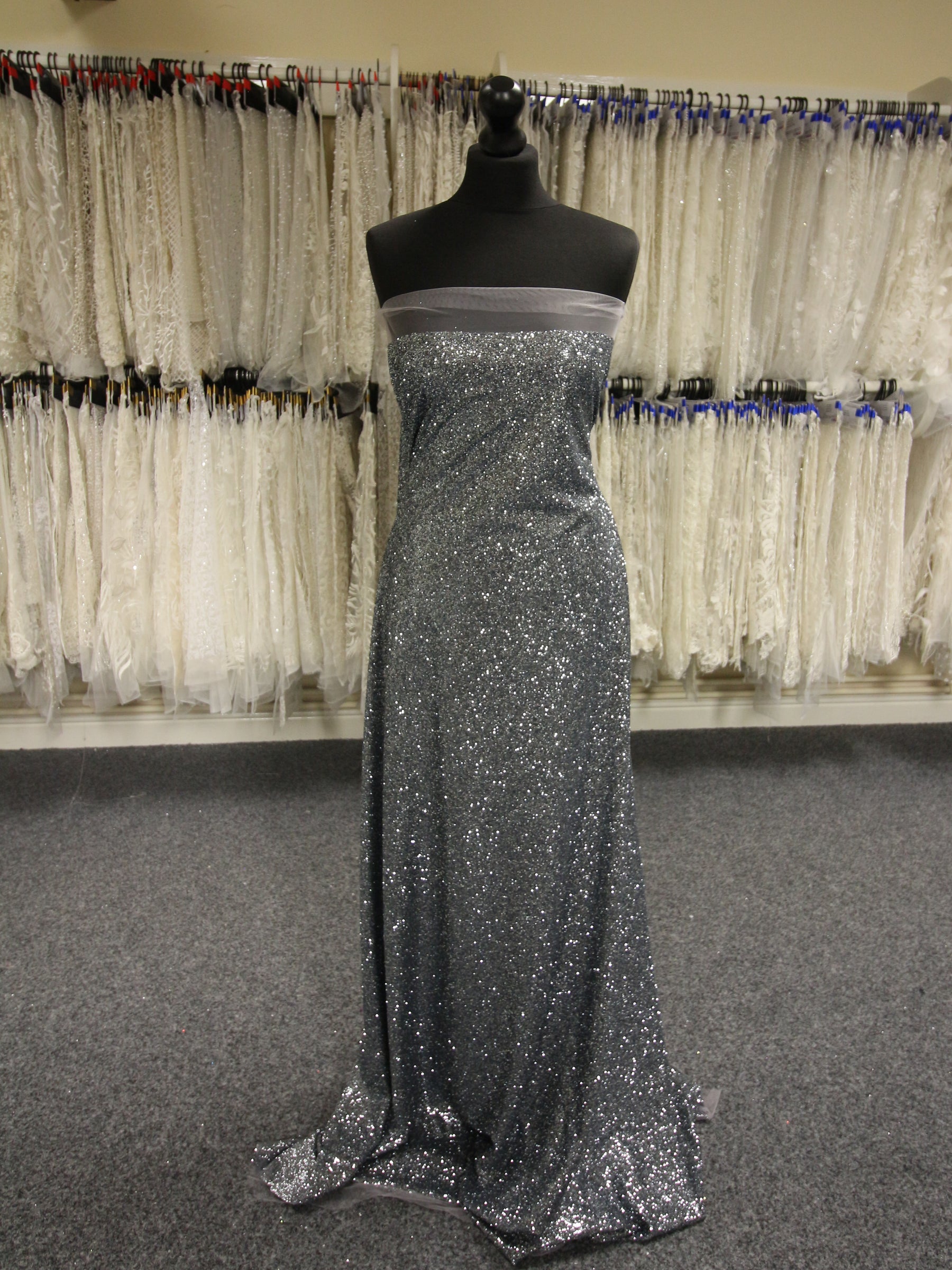 Silver Glitter Tulle (140cm/ 55") - Epic