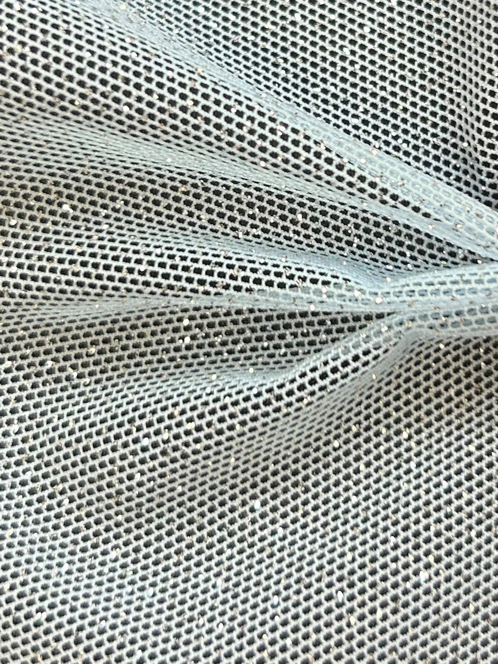 Silver Stretch Glitter Fabric - Bastion