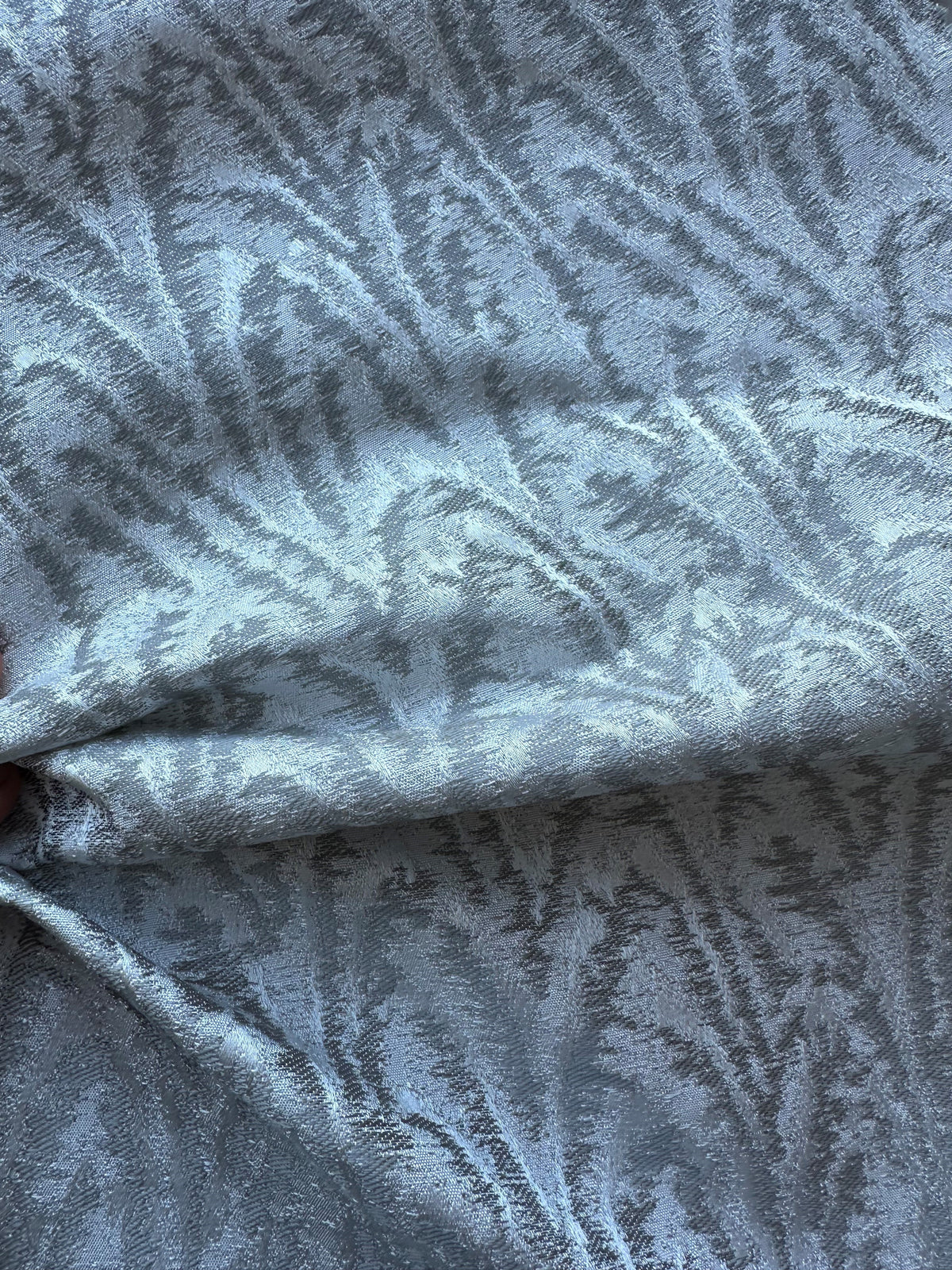 Silver Brocade Fabric - Henlika