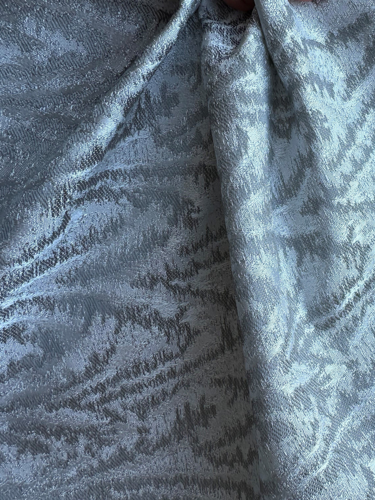 Silver Brocade Fabric - Henlika