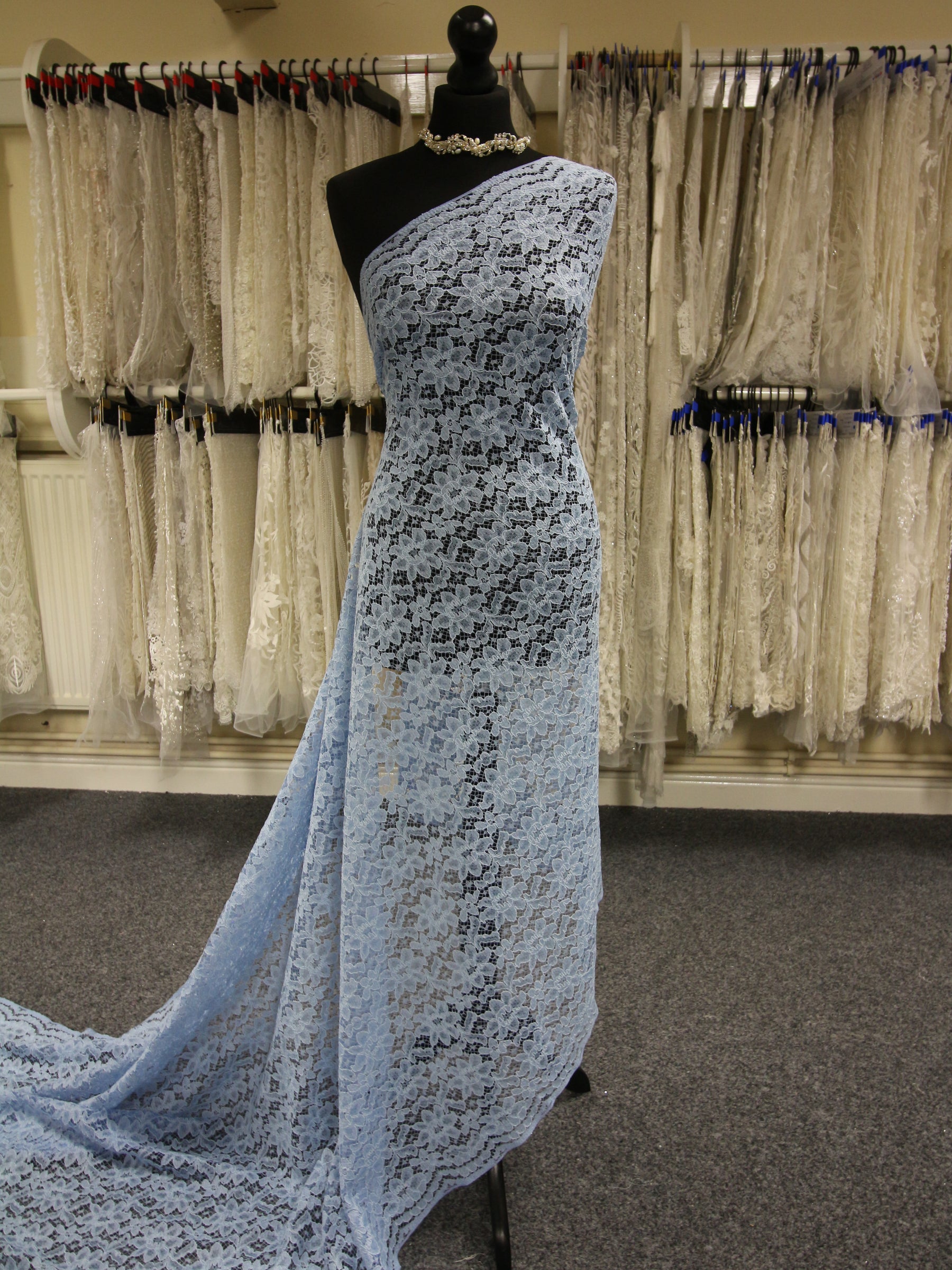 Sky Blue Corded Lace - Shannon