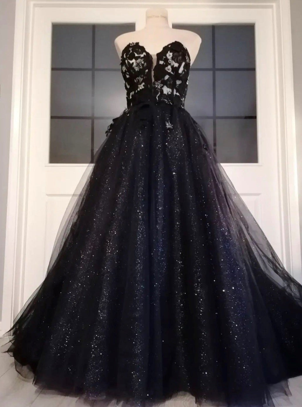 Black/Black Glitter Tulle - Sorcery