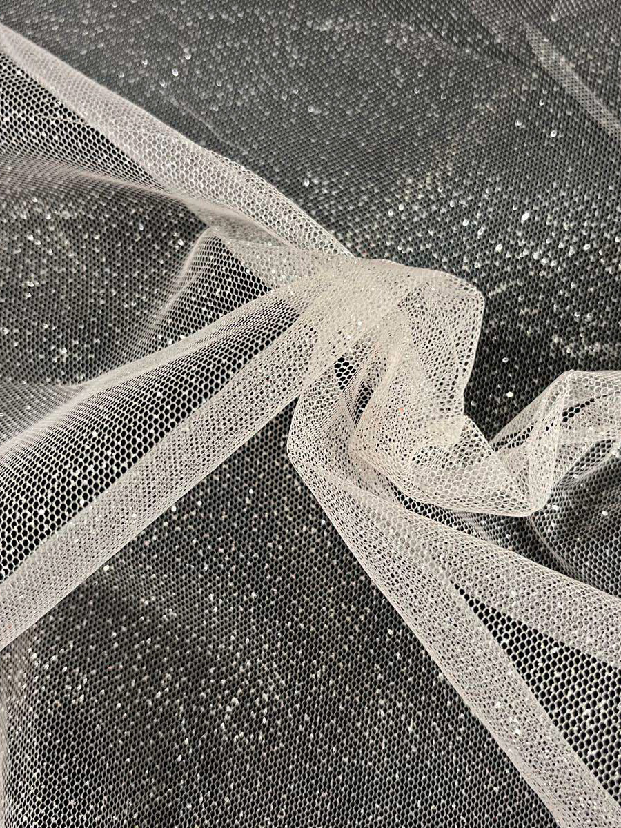 Pink with Silver Glitter Tulle - TU0053