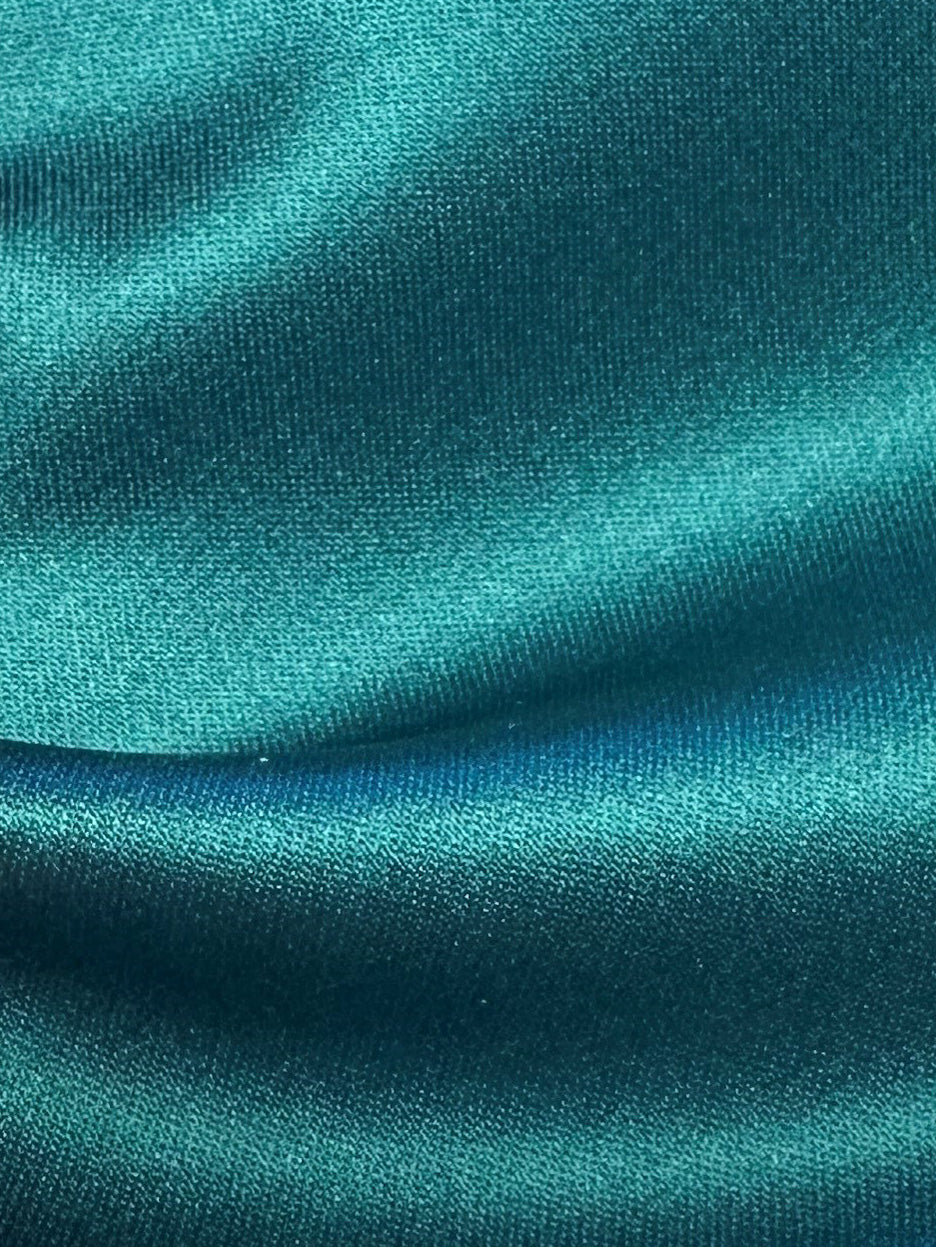 Teal Green Polyester Satin - Classique