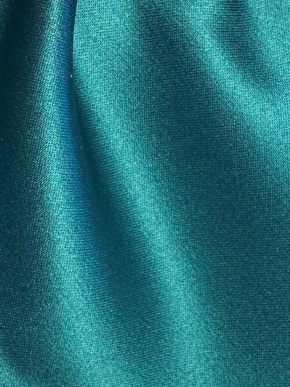 Teal Green Polyester Satin - Classique