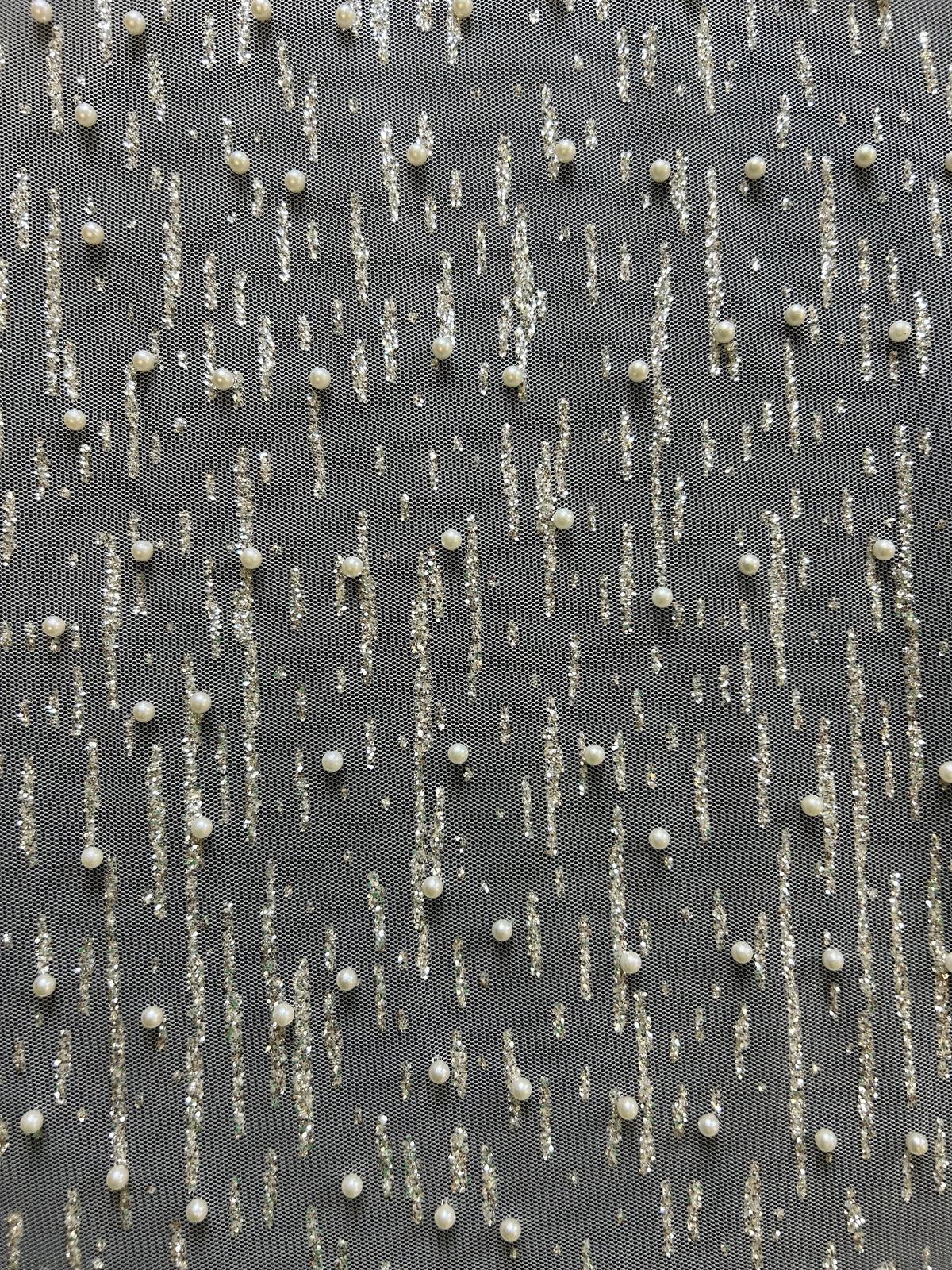 Ivory Pearl Glitter Lace - Troy