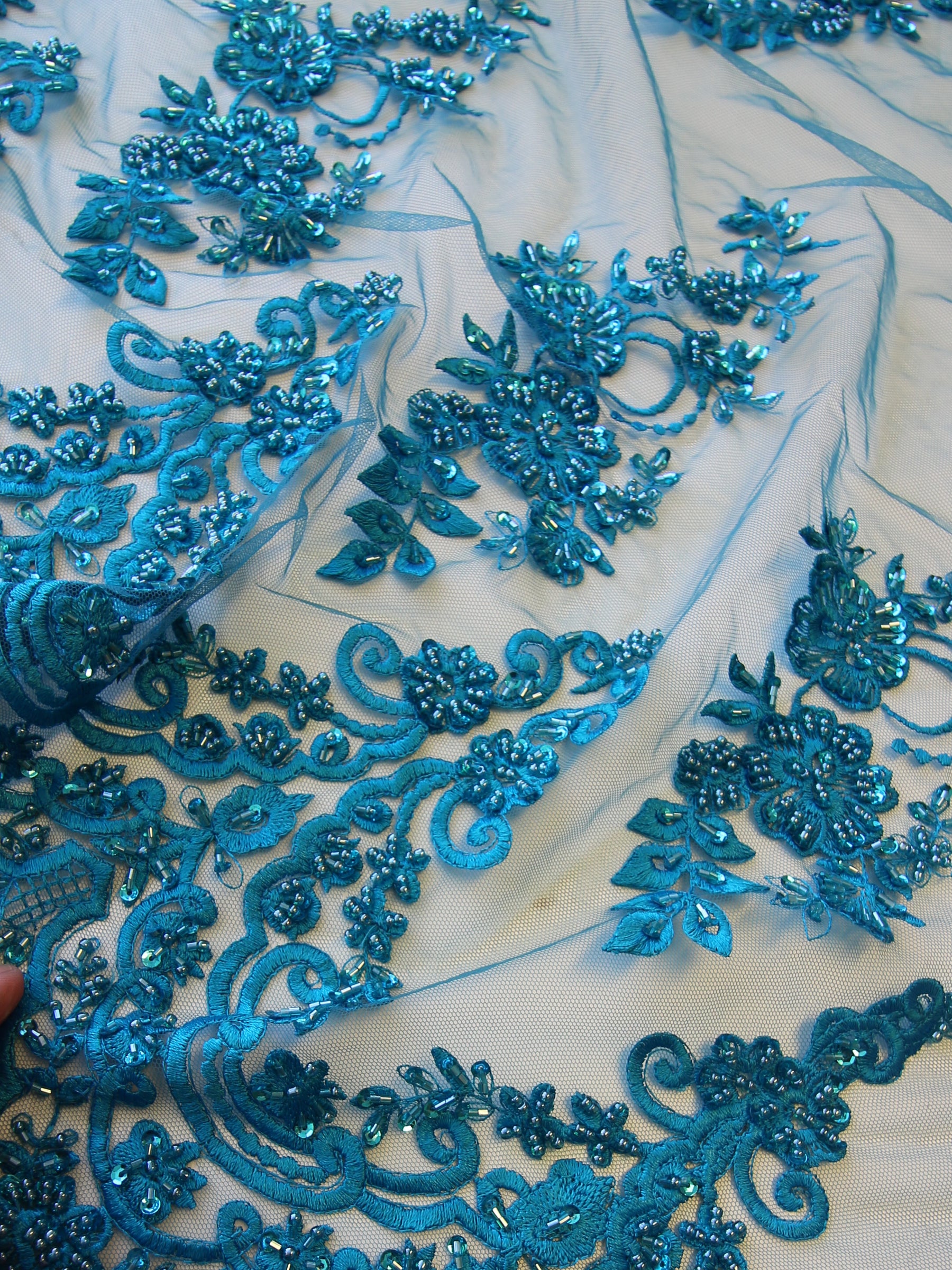 Turquoise Beaded Lace - Pilar