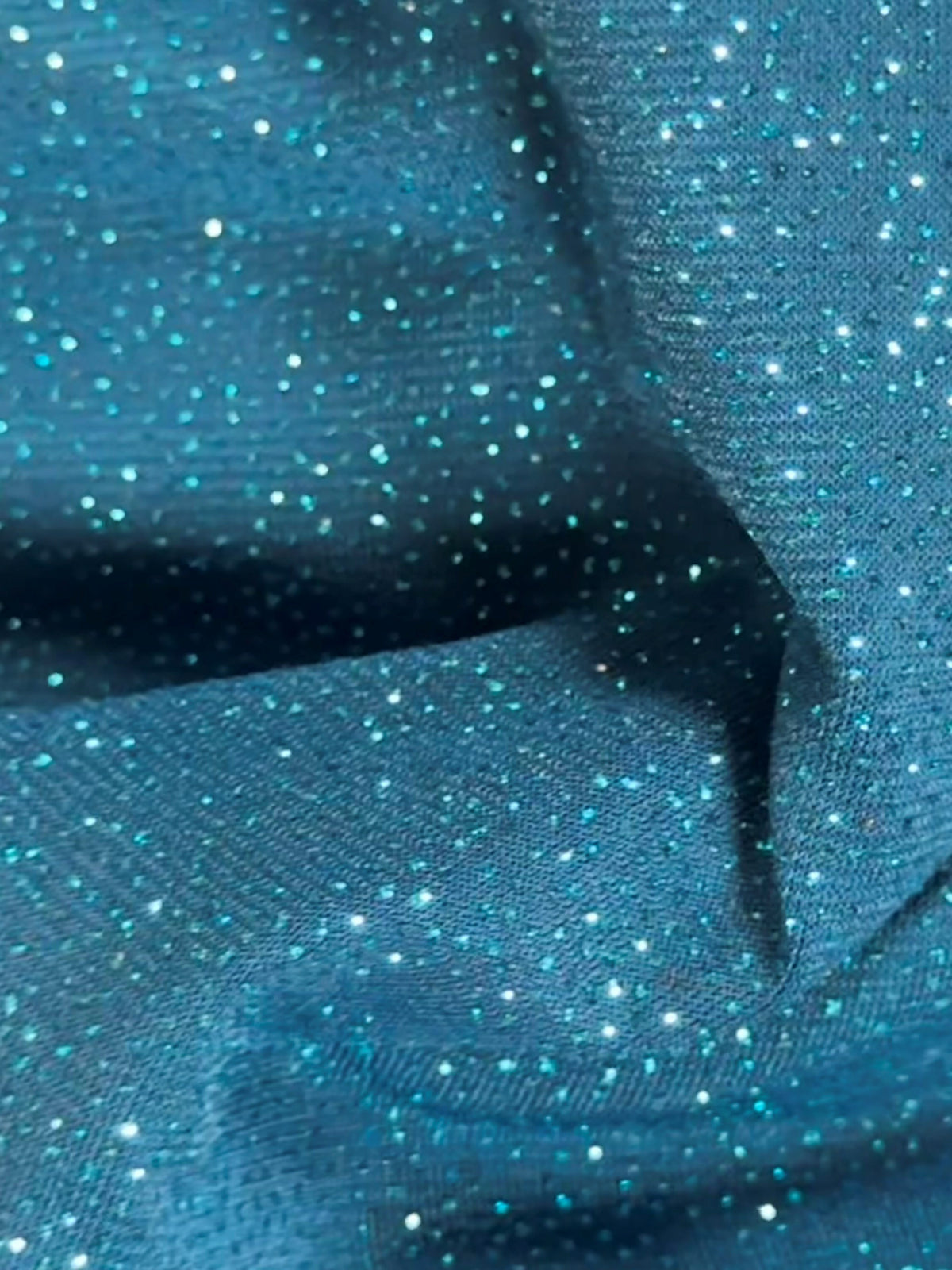 Turquoise Glitter Jersey Fabric - Daredevil