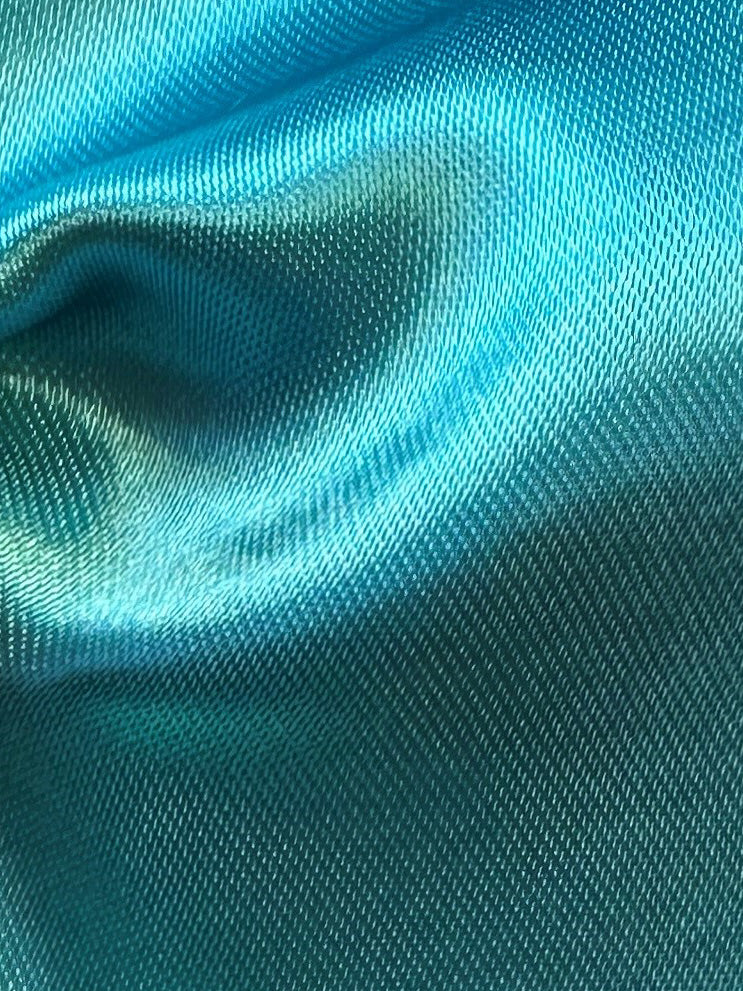 Turquoise Polyester Satin - Flamenco