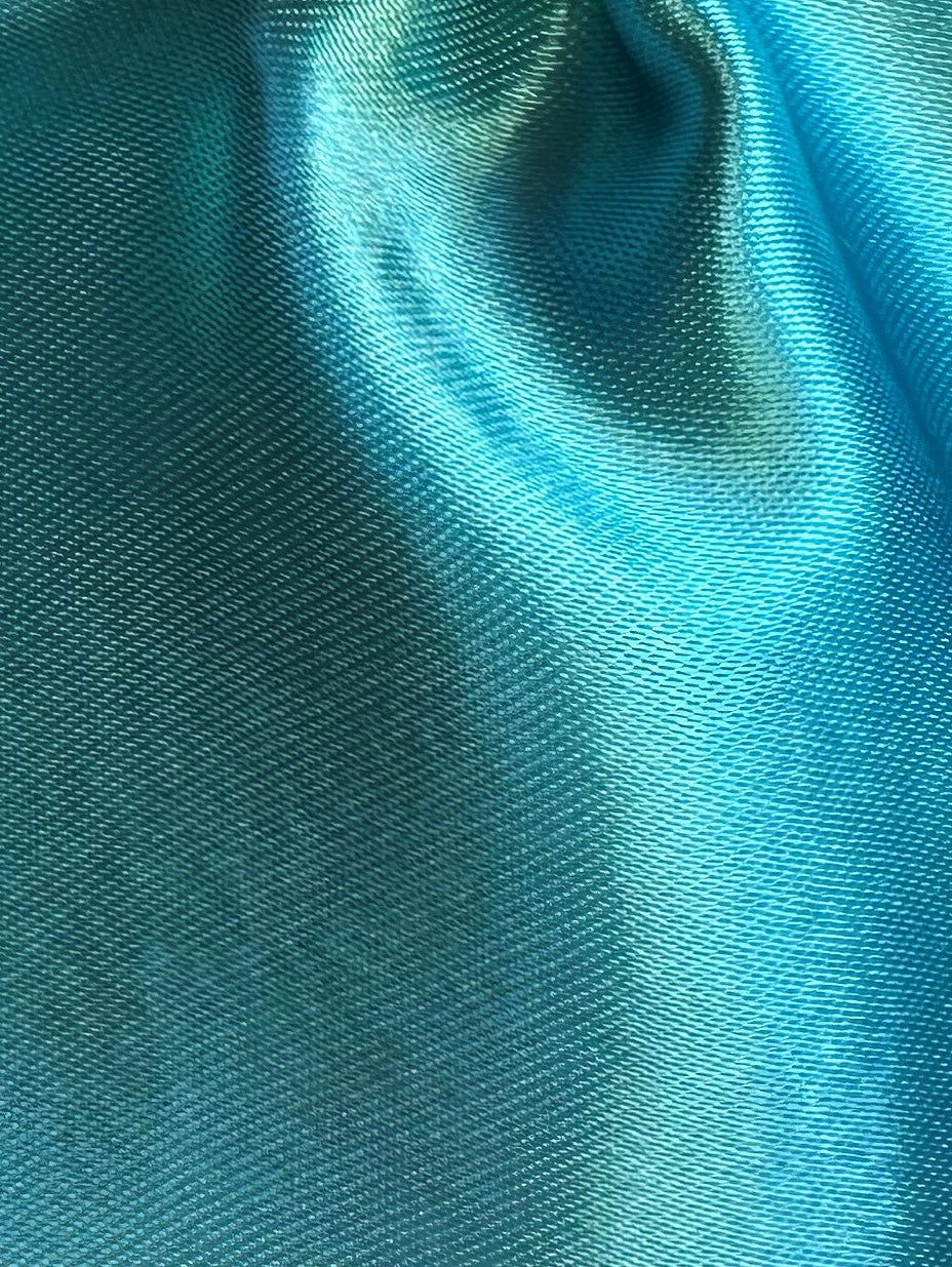 Turquoise Polyester Satin - Flamenco