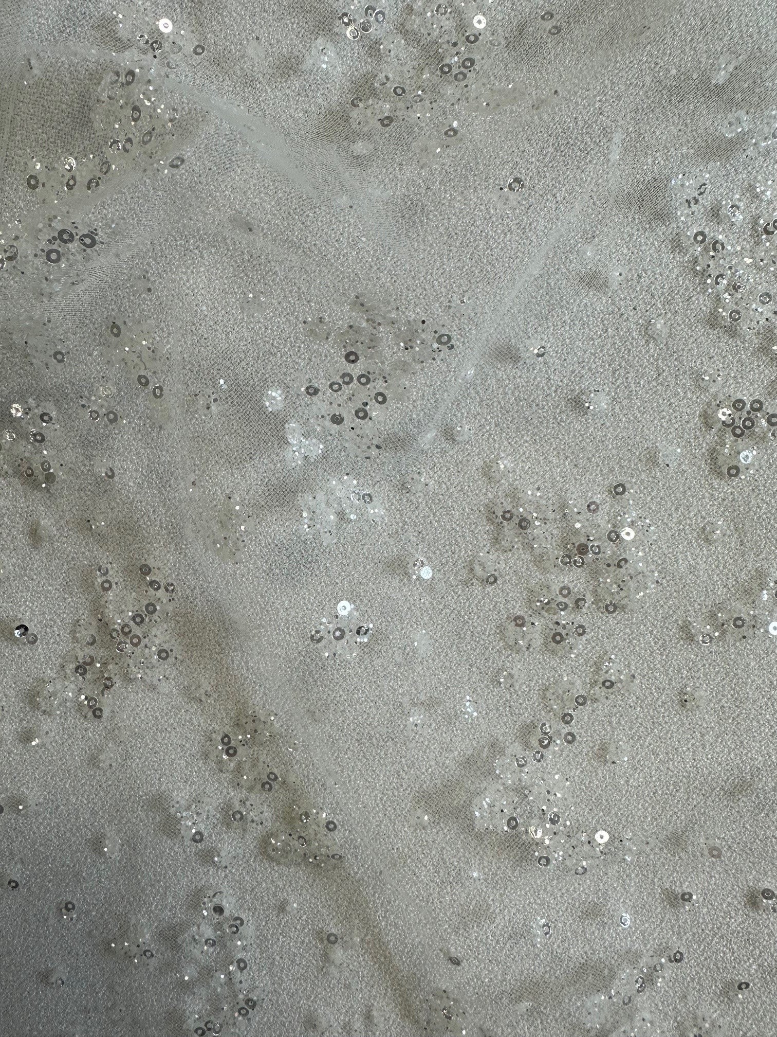 Ivory Glitter Tulle - Twinkle