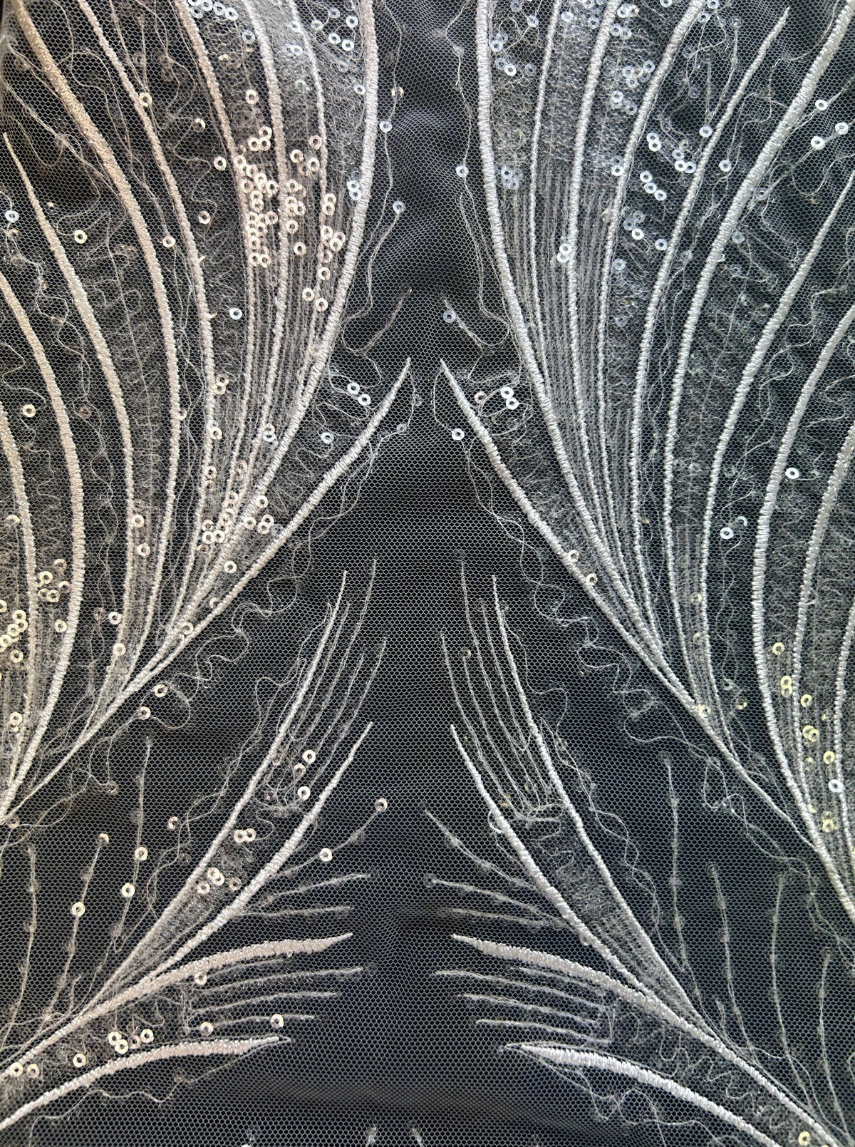 Ivory Sequin Embroidered Lace - Urbi