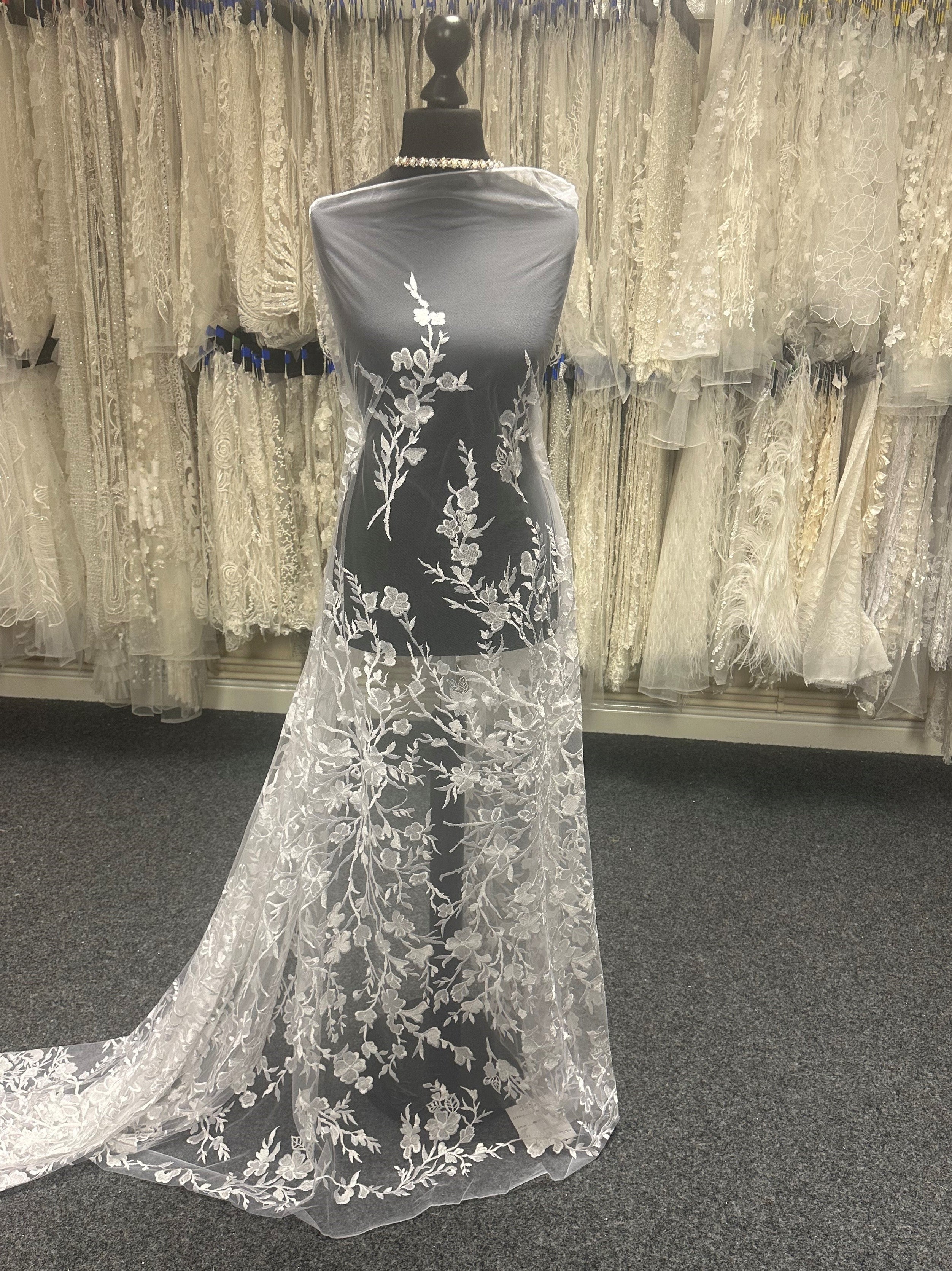 White Embroidered Lace