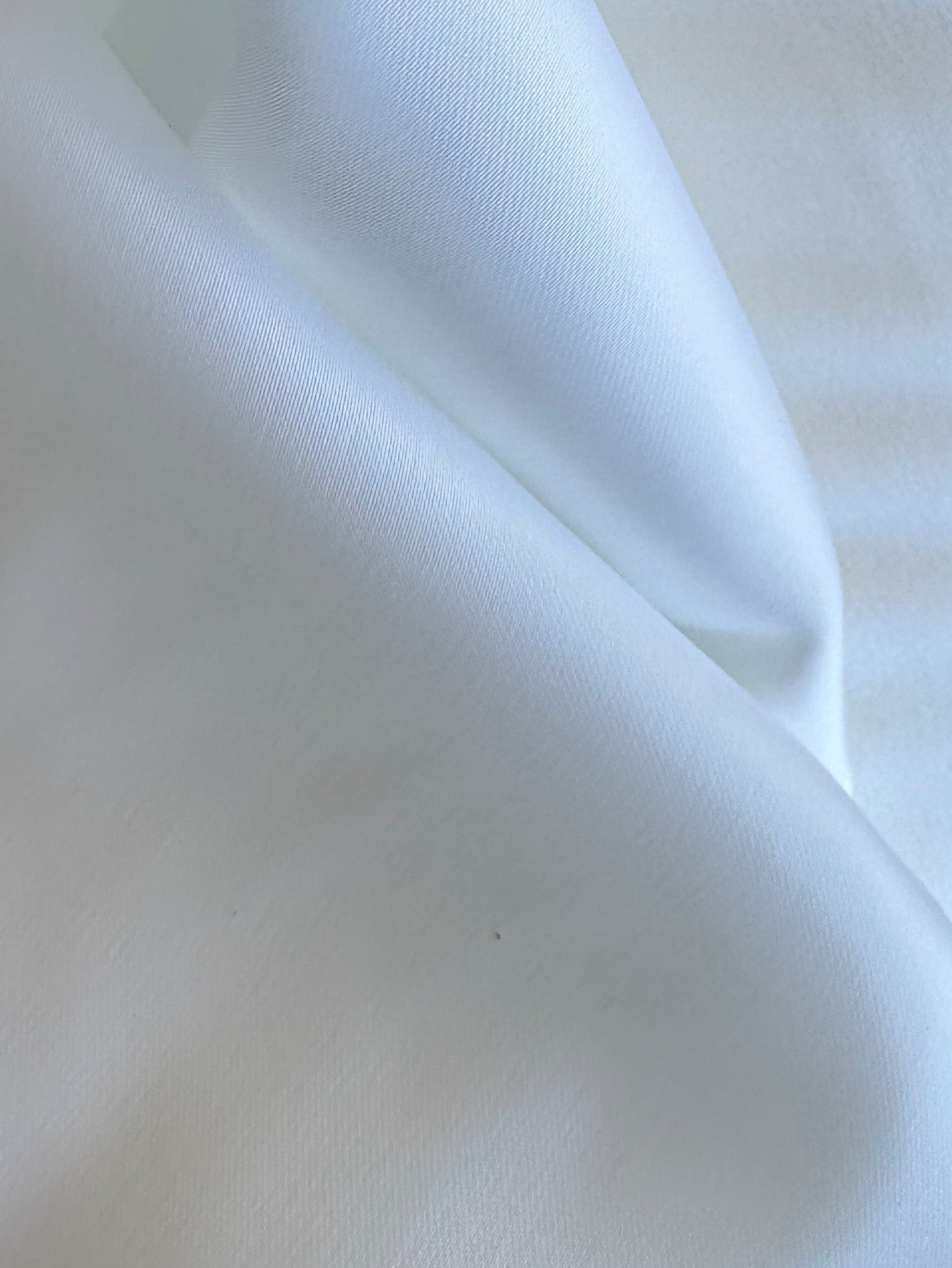 White Polyester Stretch Satin - Sentry