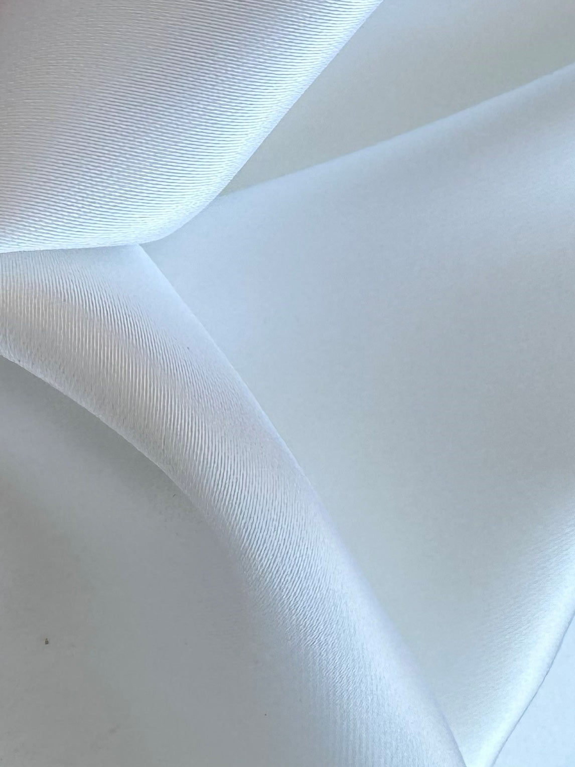 White Polyester Stretch Satin - Sentry