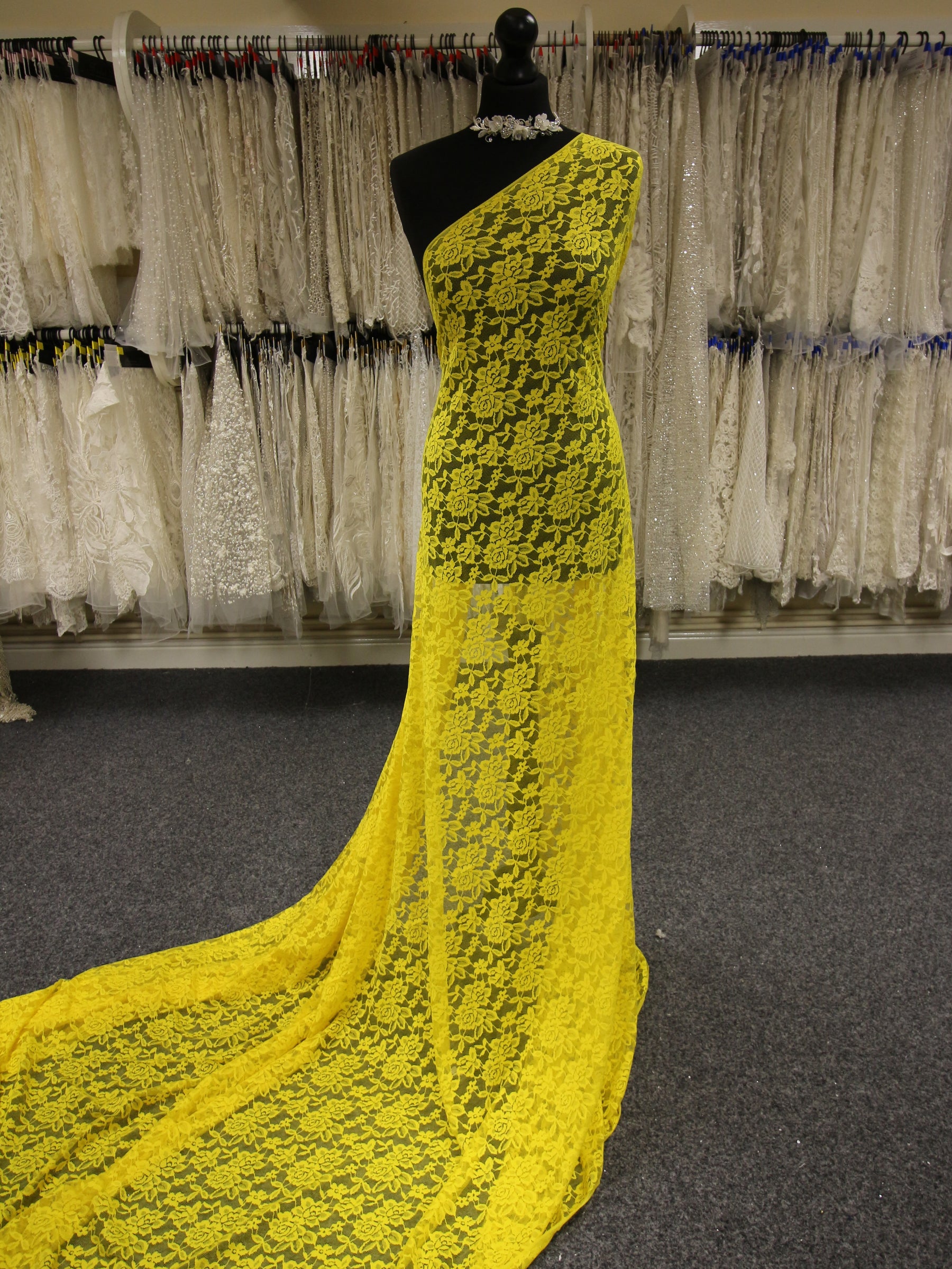 Yellow Raschel Stretch Lace - Evie