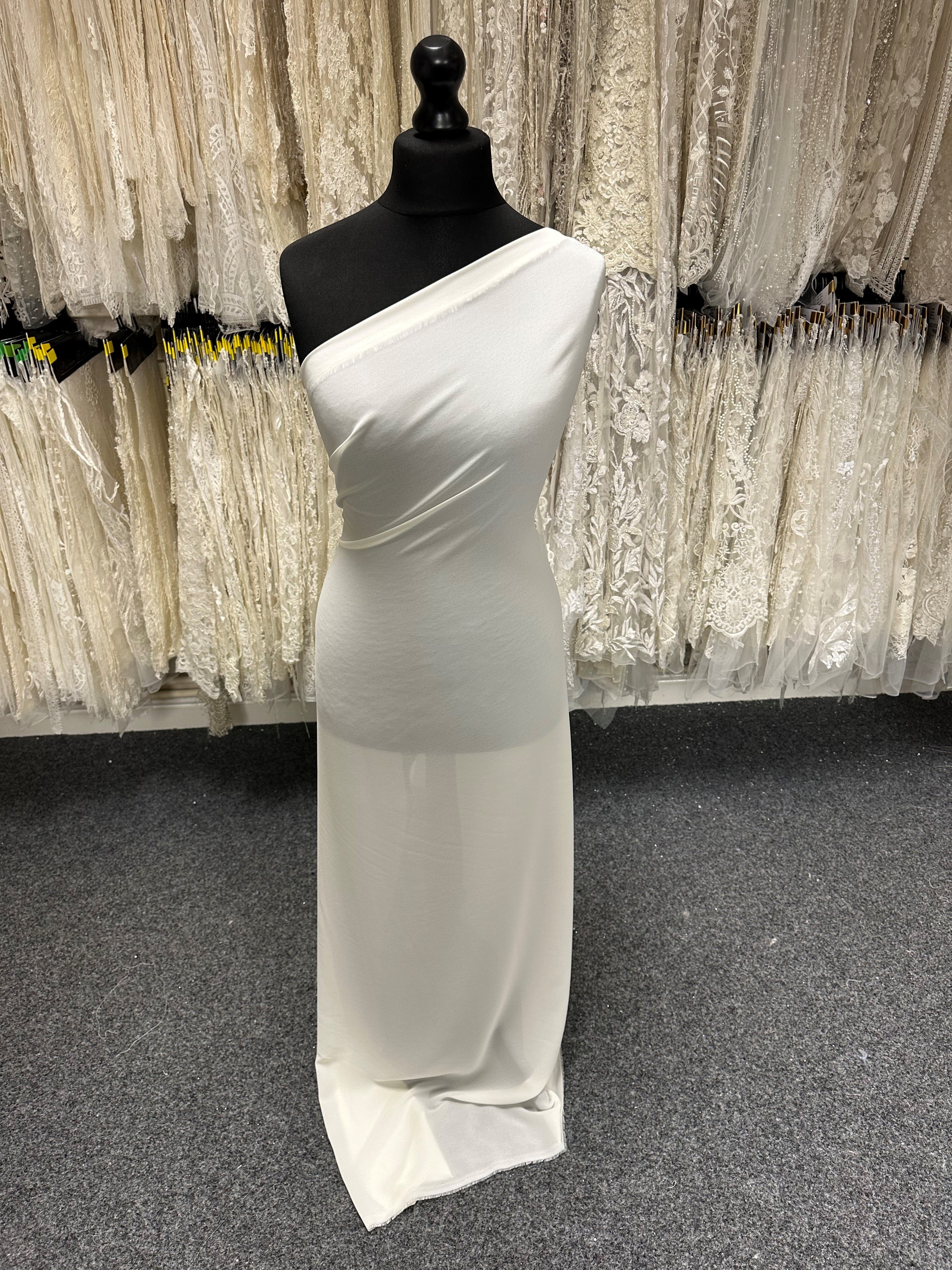 100 polyester dress Ivory Polyester Crepe